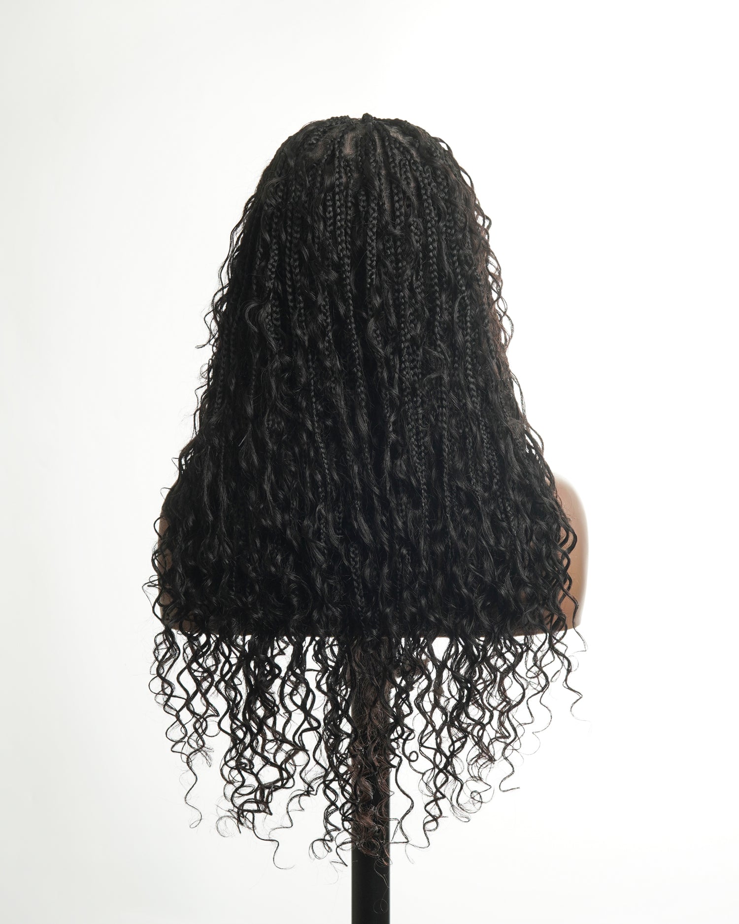 Coco - Glueless 16"-24" Pre Cut HD Full Elastic Lace Human Hair Boho Curls Lightweight Ready-To-Go Braided Wig (Lace Not Hand Tied)