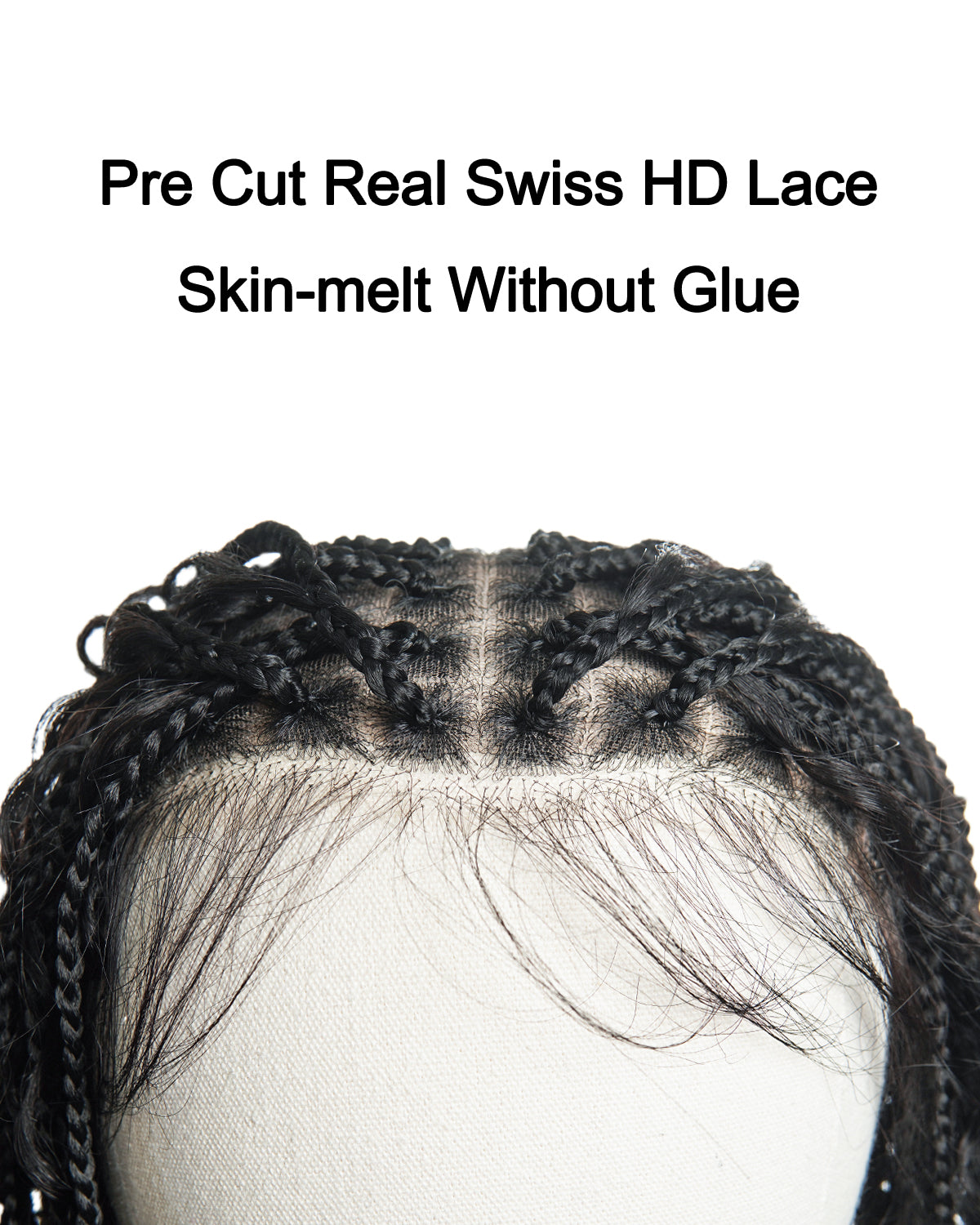 Coco - Glueless 16"-24" Pre Cut HD Full Elastic Lace Human Hair Boho Curls Lightweight Ready-To-Go Braided Wig (Lace Not Hand Tied)
