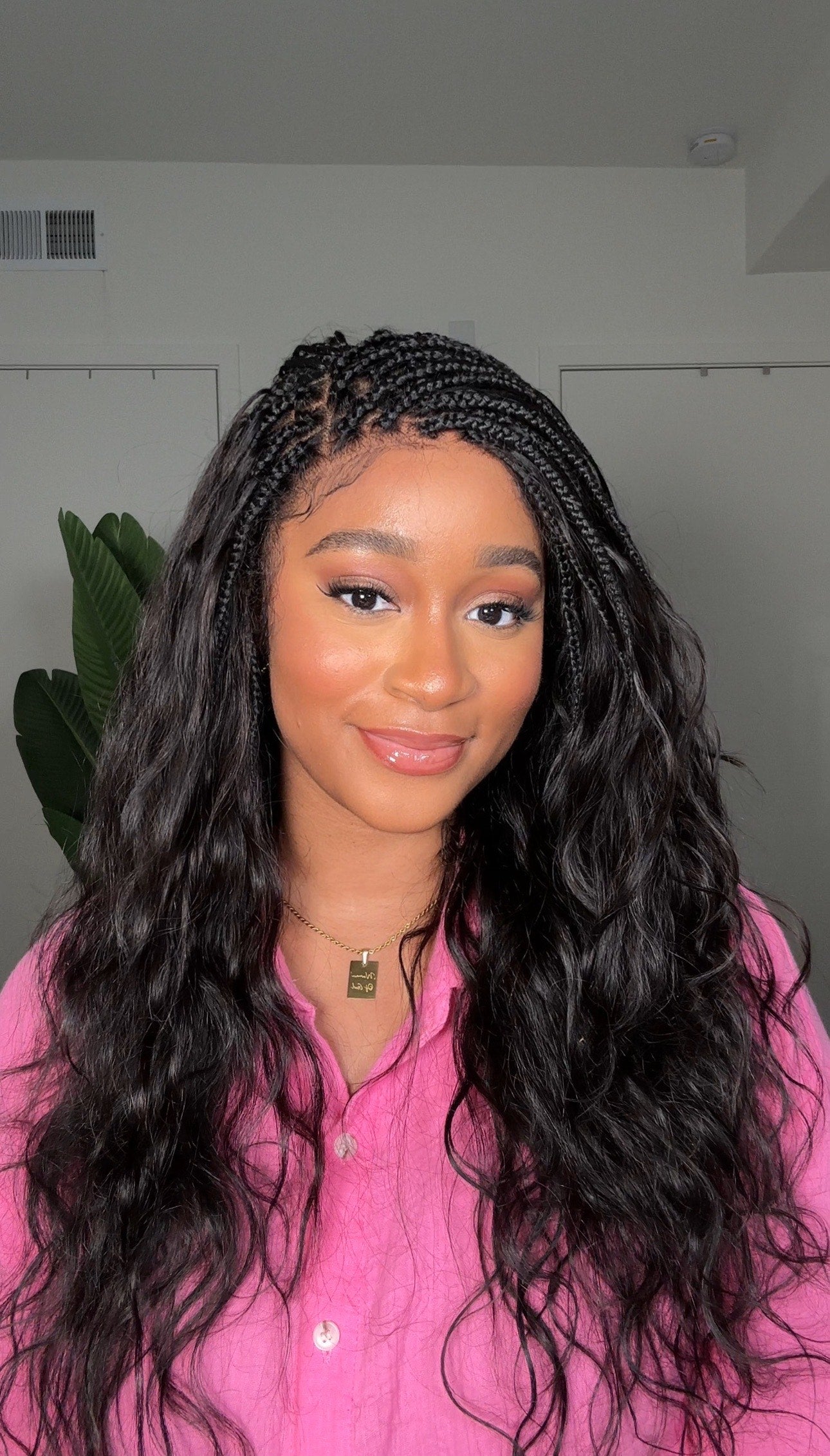 Michelle - Braided Wig Bora Bora Human Hair Body Wave Pre Bleached HD Full Lace Boho Box Braids