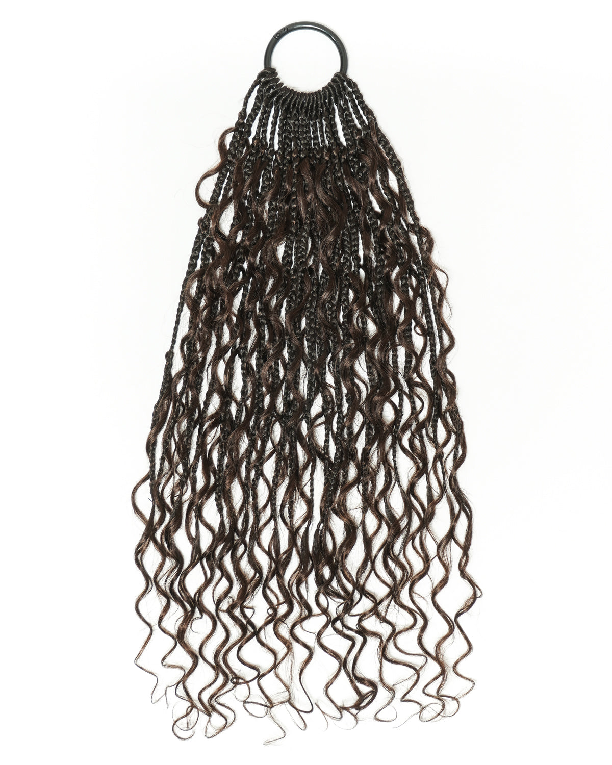 18" Dark Brown Human Hair Deep Wave Crochet Boho Braids 100 Strands