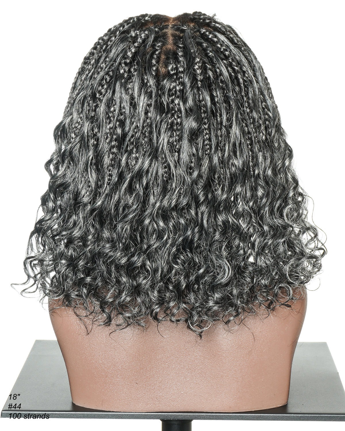 Kiki Bob - 12" Pre Bleached Swiss HD Full Lace Bob Boho Box Braided Wig With Human Hair Boho Curls