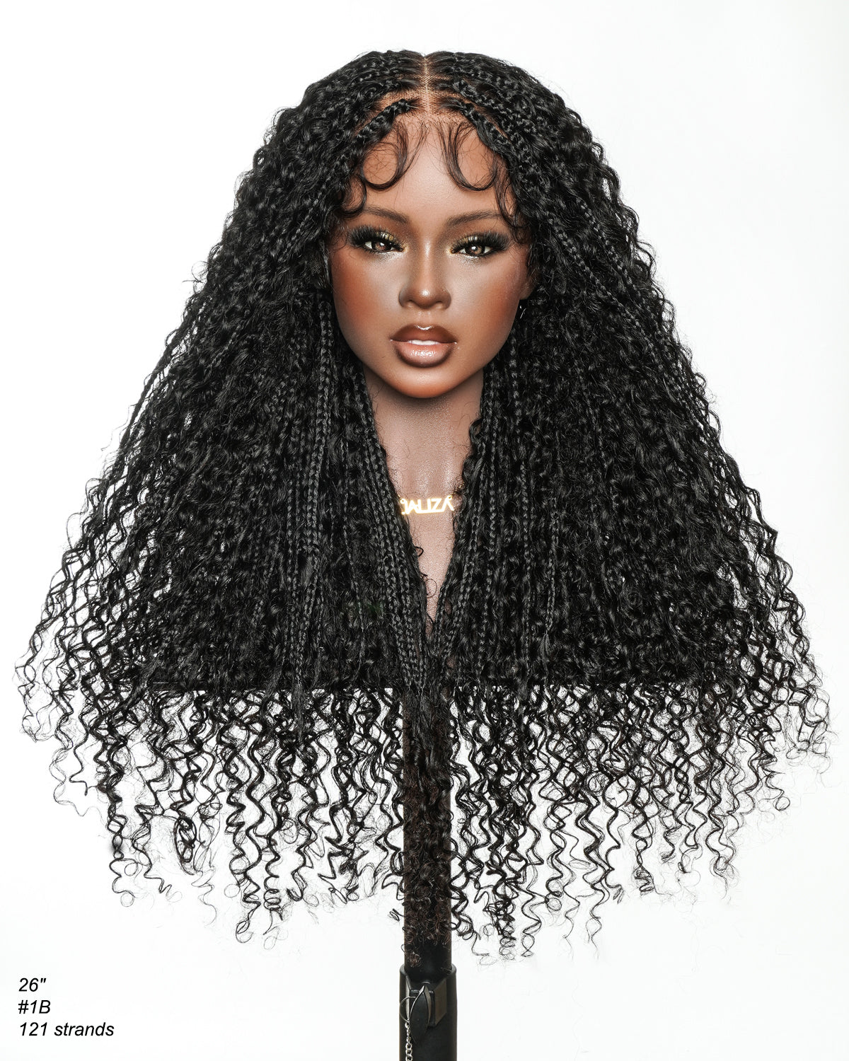 Lulu - Bora Bora Pre Bleached Swiss HD Full Lace Human Hair Curly Wave Boho Box Braided Wig