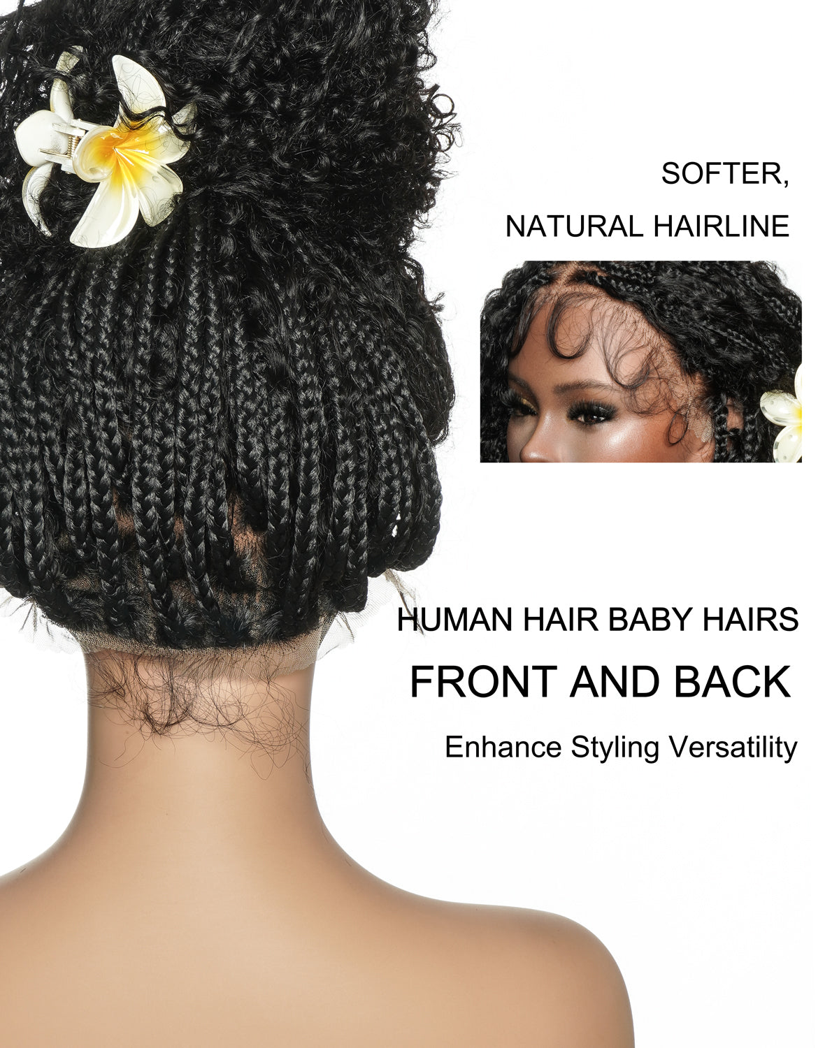 Lulu - Bora Bora Pre Bleached Swiss HD Full Lace Human Hair Curly Wave Boho Box Braided Wig