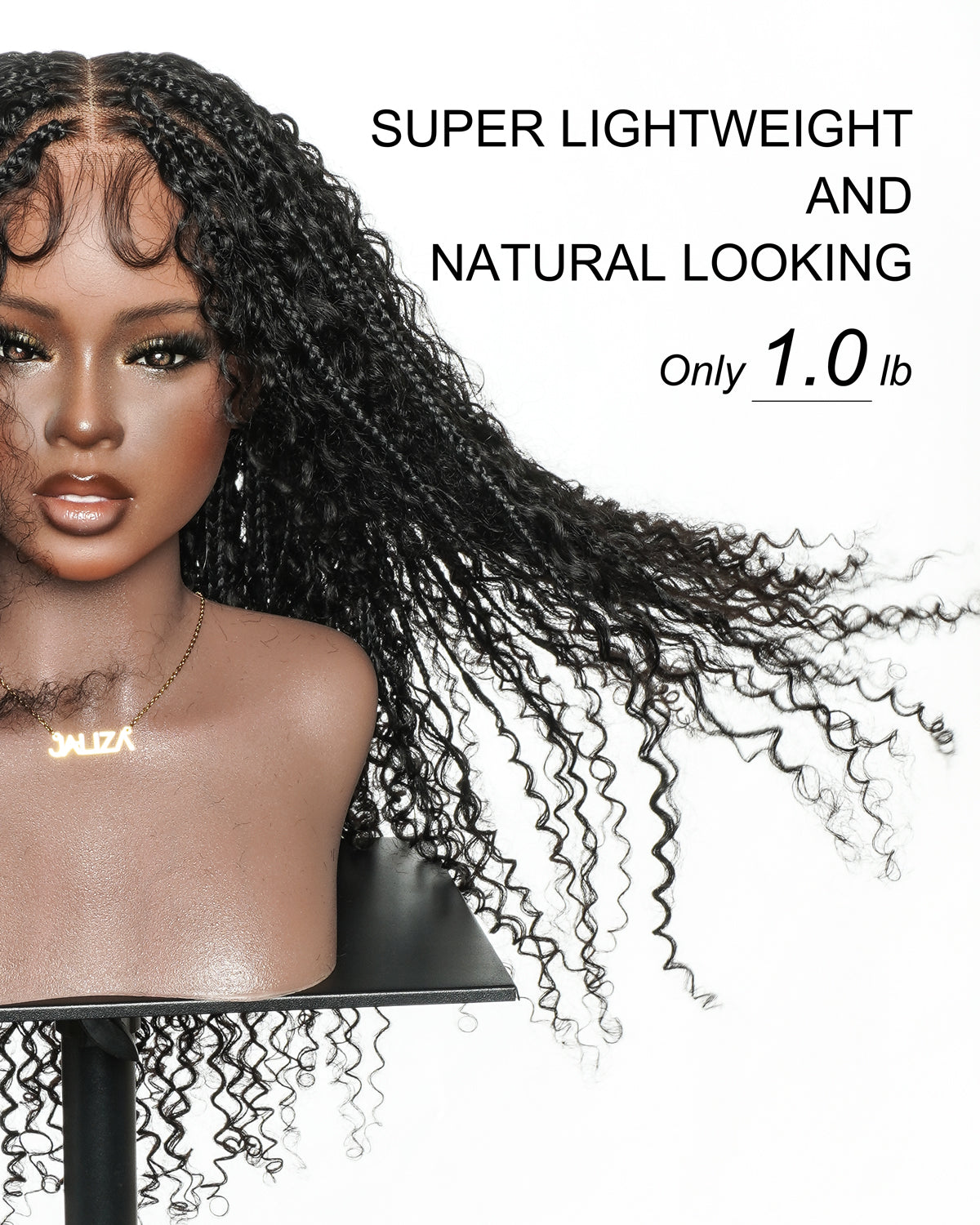 Lulu - Bora Bora Pre Bleached HD Full Lace Human Hair Curly Wave Boho Box Braided Wig