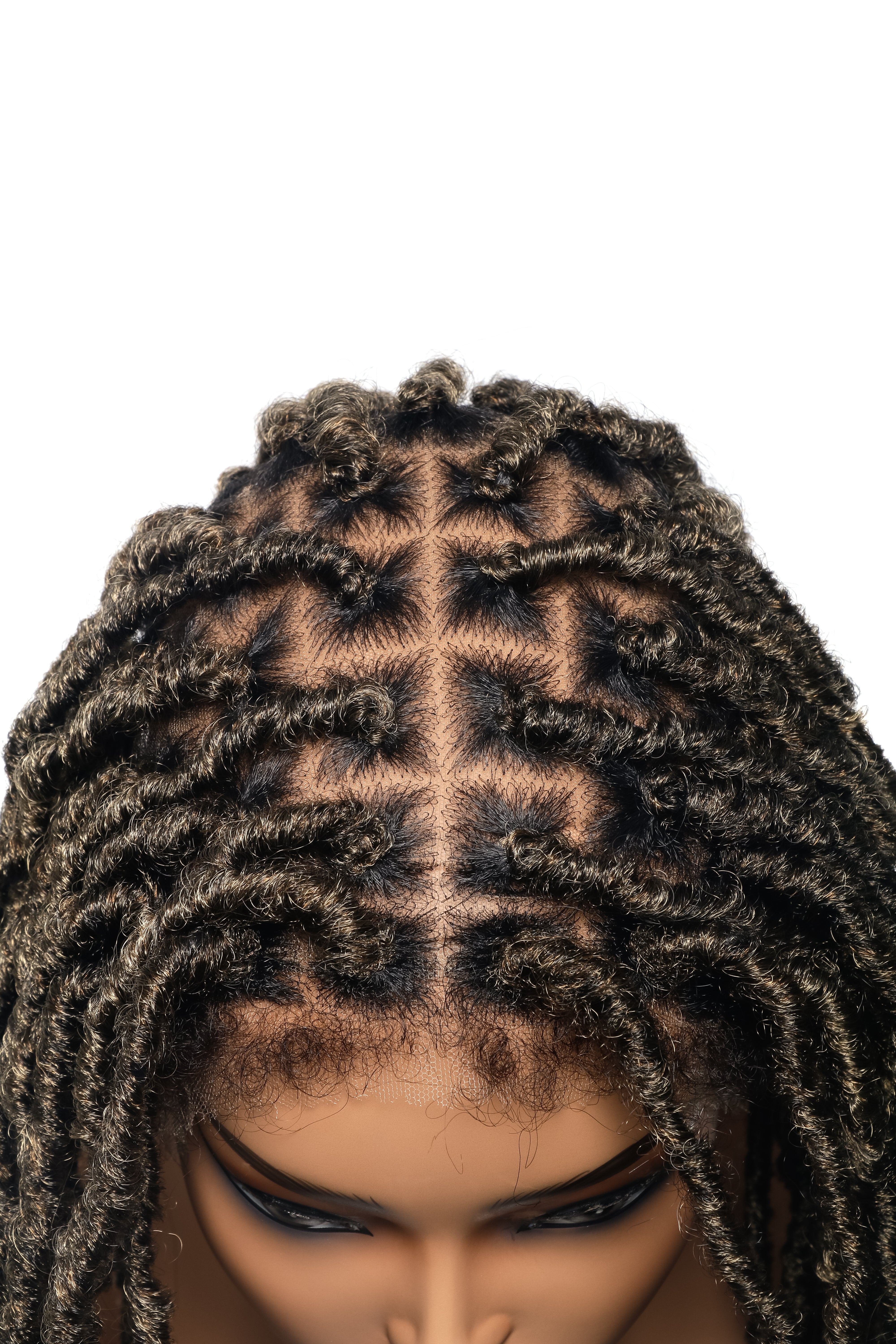 Locs Wig with Human Hair Boho Curls and Human Baby Hair