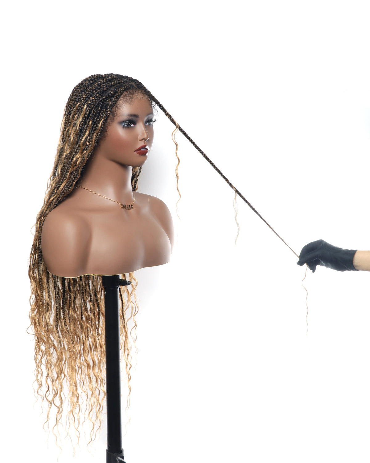 Kiki - 36" Pre Bleached Swiss HD Lace Boho Box Braided Wig