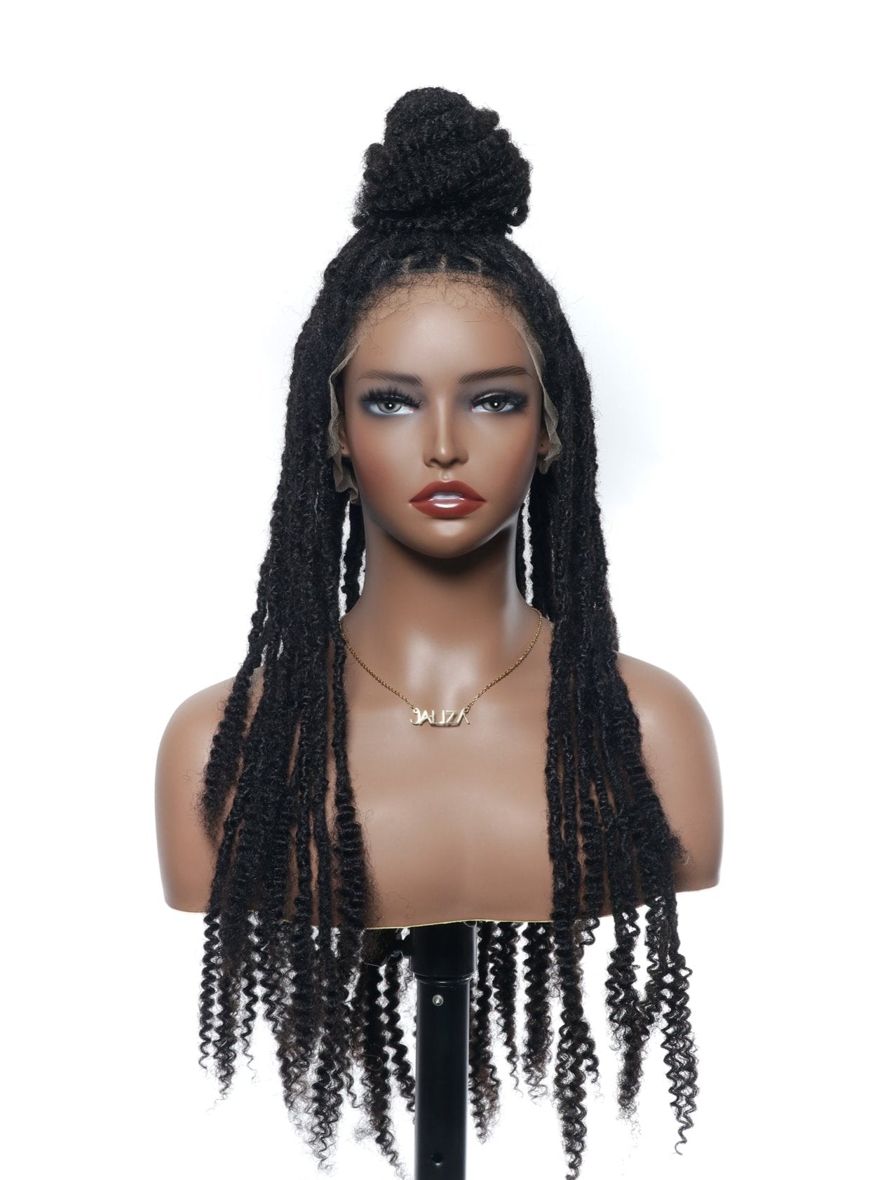 Pre Bleached 100% Human Hair HD Full Lace Salon-level Knotless Dreadlock Wig 24" 80 Strands