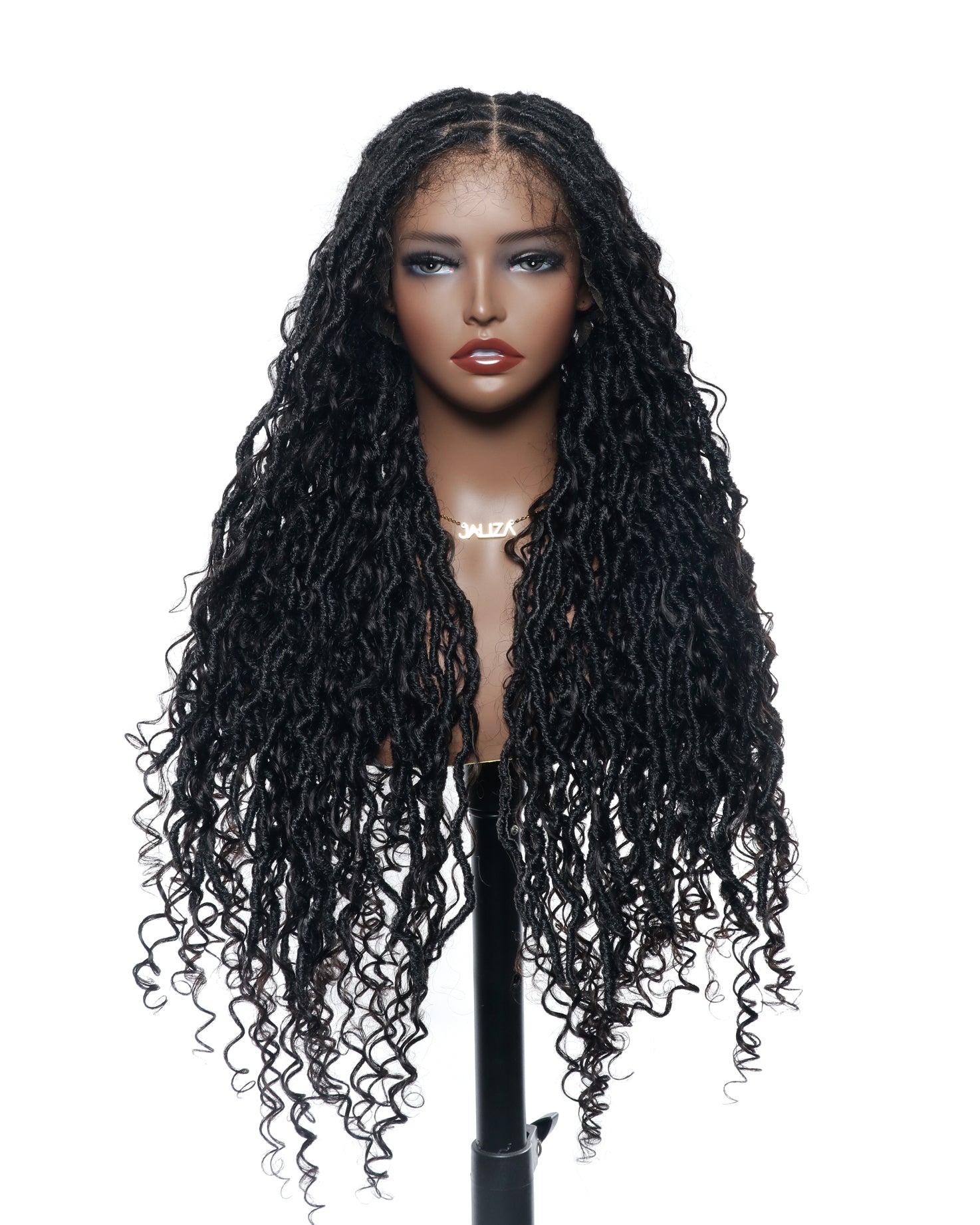 Salon-level Knotless Boho Locs Swiss HD Full Lace Human Hair Boho Curls Locs Wig