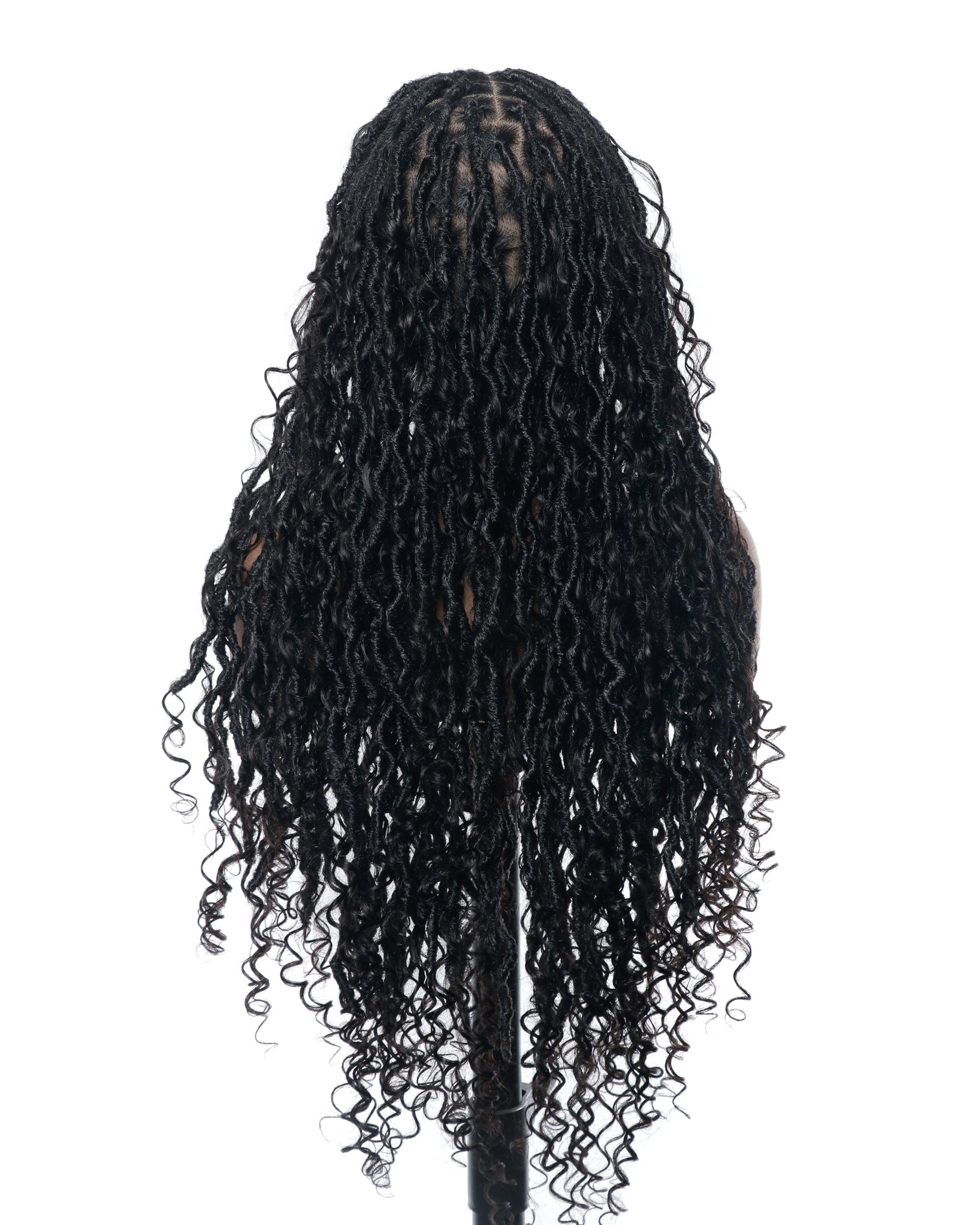 Salon-level Knotless Boho Locs Swiss HD Full Lace Human Hair Boho Curls Locs Wig