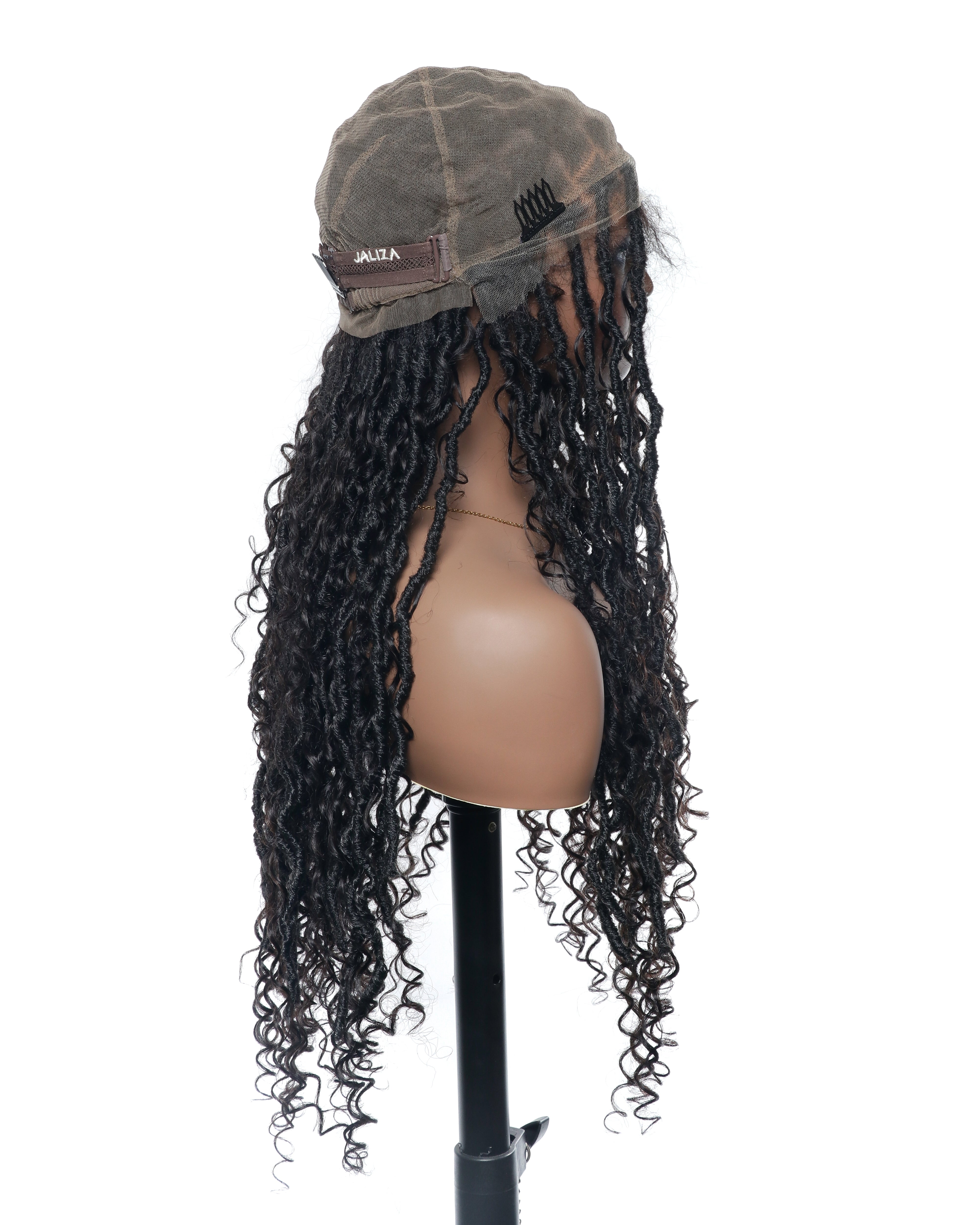 Salon-level Knotless Boho Locs Swiss HD Full Lace Human Hair Boho Curls Locs Wig