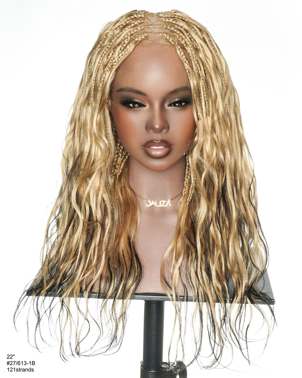 Michelle Salon-Style Two-Tone Honey & Jet Boho Box Braided Wig
