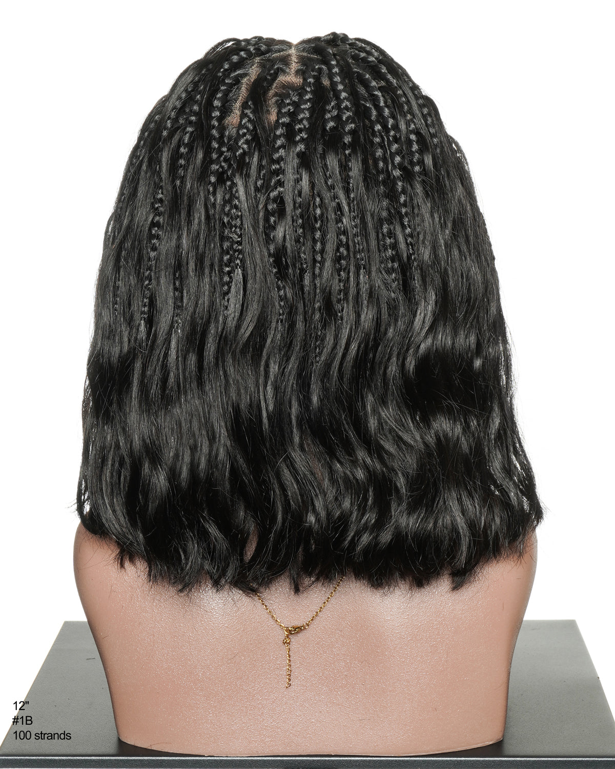 Michelle - Braided Wig Bora Bora Human Hair Body Wave Pre Bleached HD Full Lace Boho Box Braids
