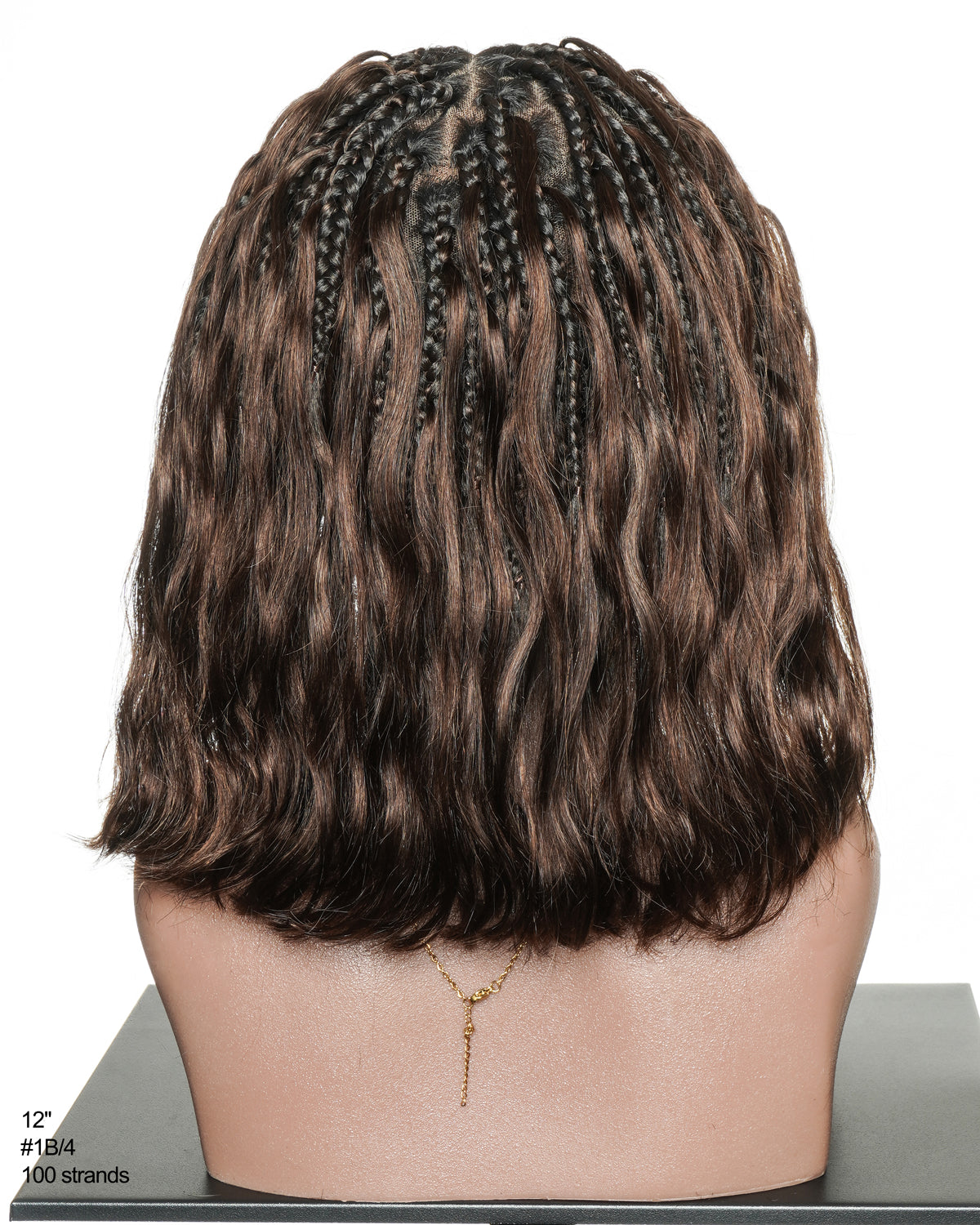 Michelle - Braided Wig Bora Bora Human Hair Body Wave Pre Bleached HD Full Lace Boho Box Braids