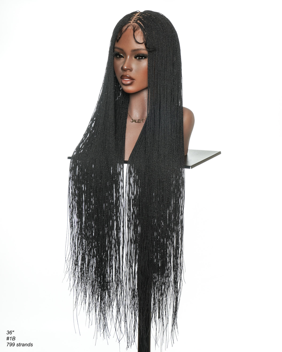 26"/ 36" Pre Bleached HD Full Lace Knotless Micro Box Braided Wig 799 Strands