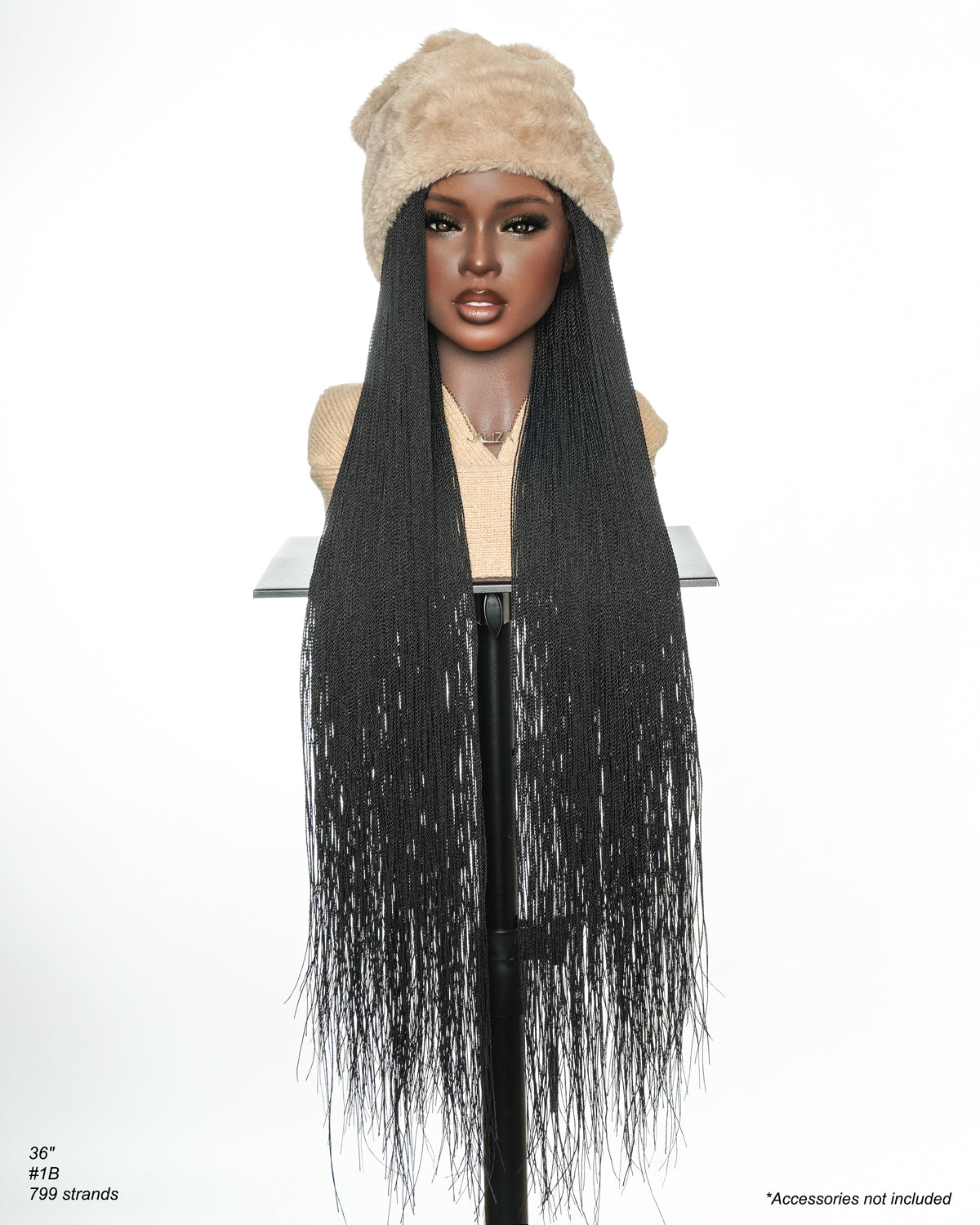 26" & 36" Pre Bleached Swiss HD Full Lace Knotless Micro Braids Box Braided Wig 799 Strands