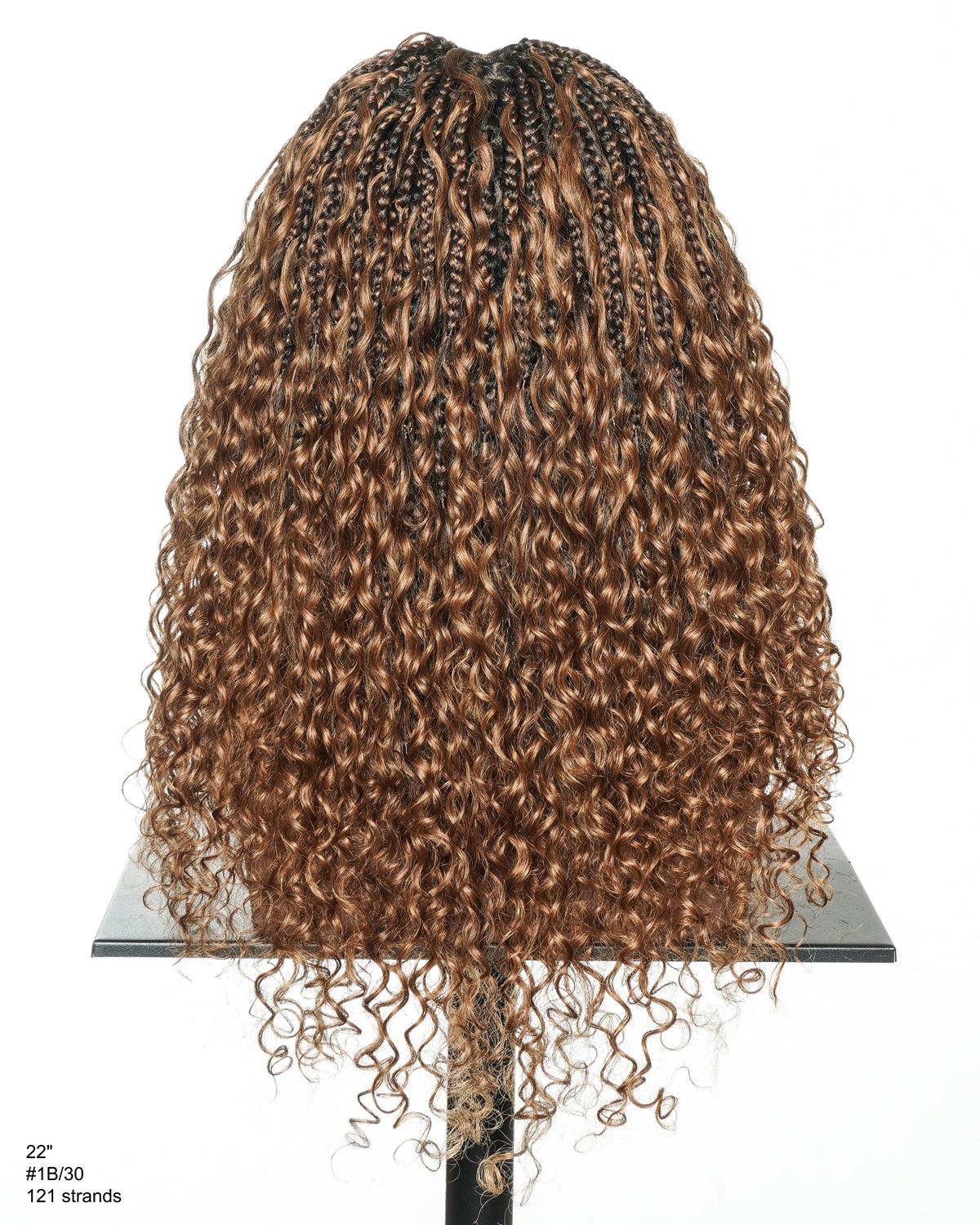 Nami - Drawstring Cap Water Wave Human Hair Curls Pre Bleached Swiss HD Full Lace Knotless Boho Box Braided Wig