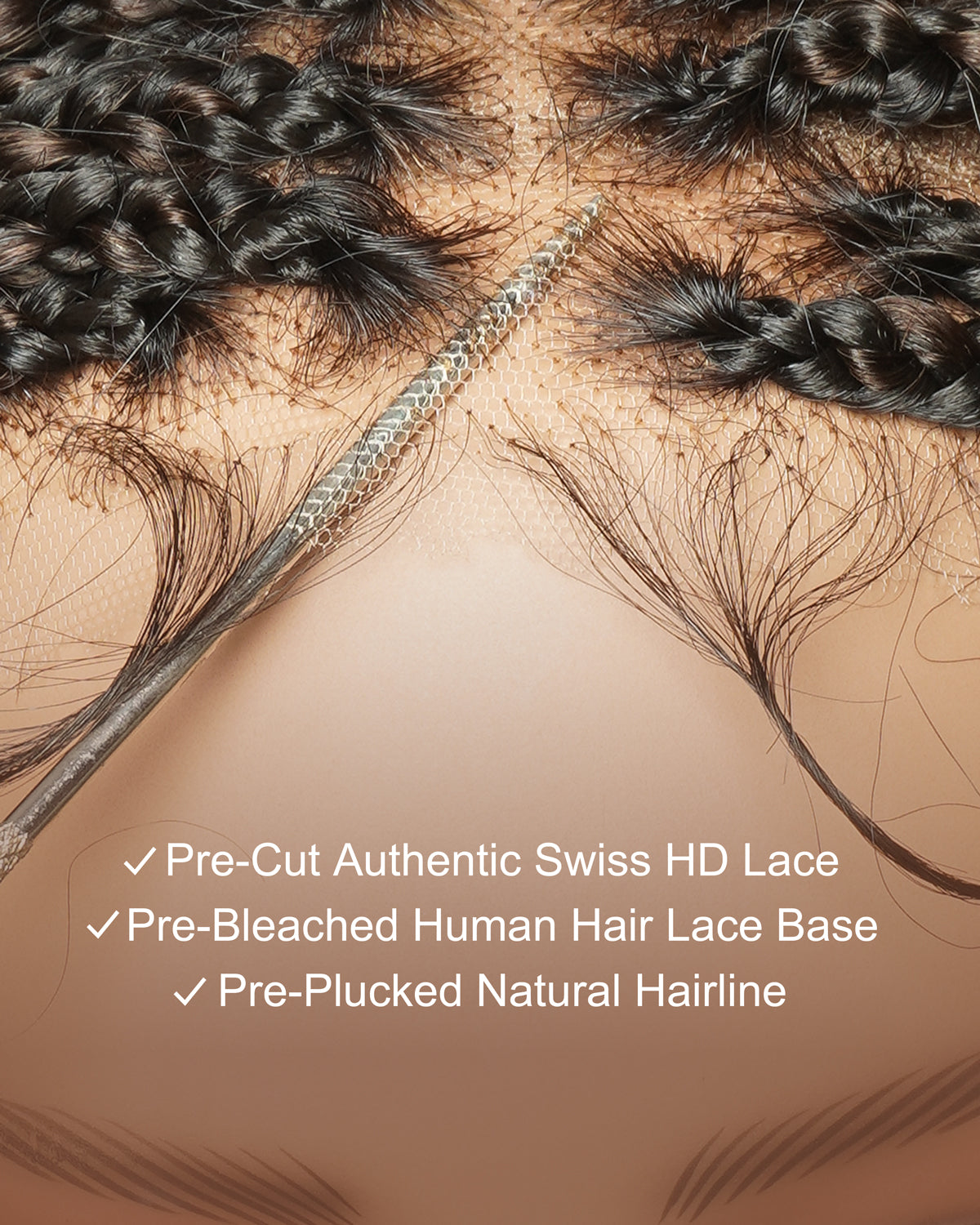 Nami Color #4 Water Wave Human Hair Curls Pre Bleached HD Full Lace Knotless Boho Box Braided Wig