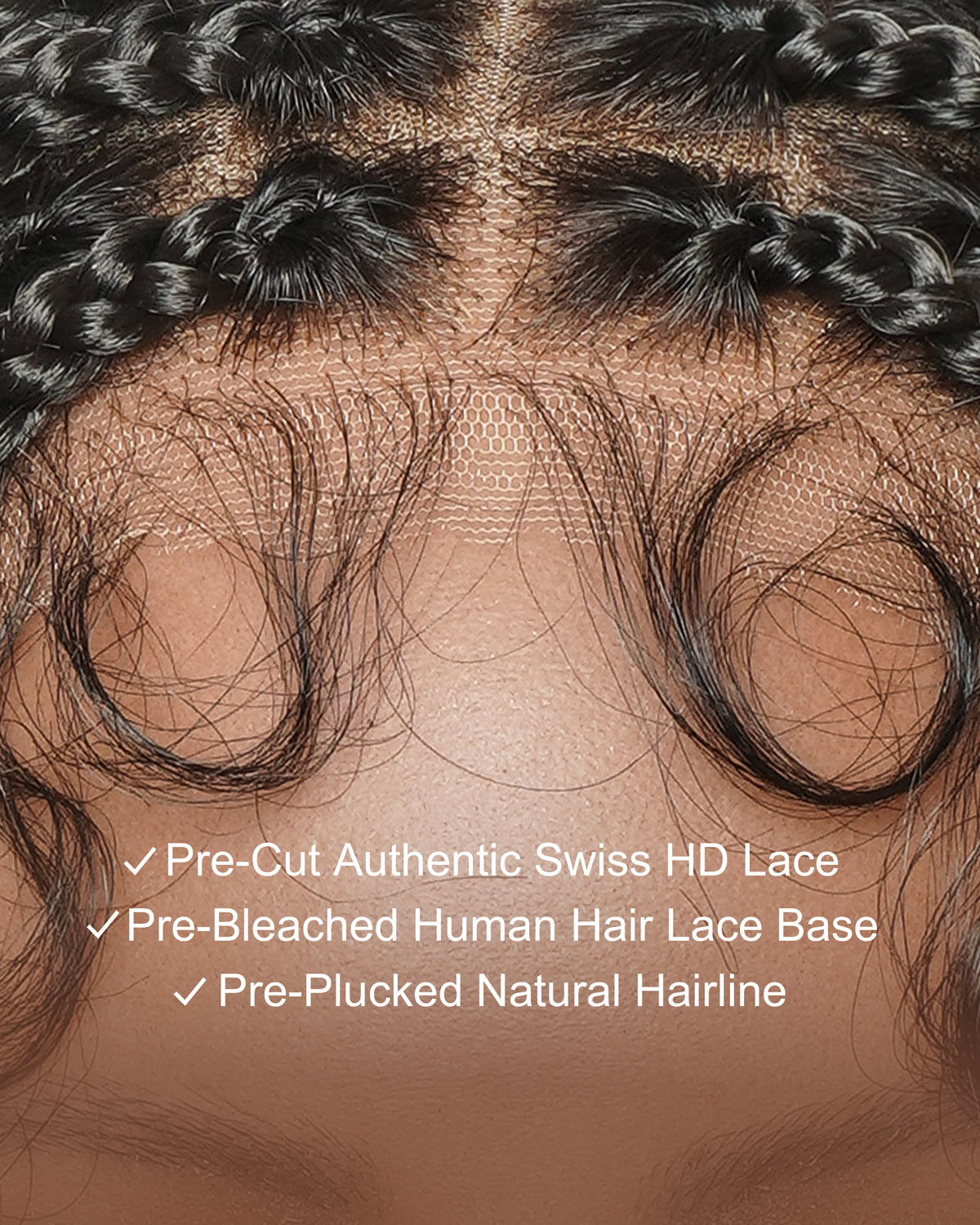 Nina - Short Pre Bleached Swiss HD Full Lace Knotless Box Braided Wig With Human Hair Curly Ends