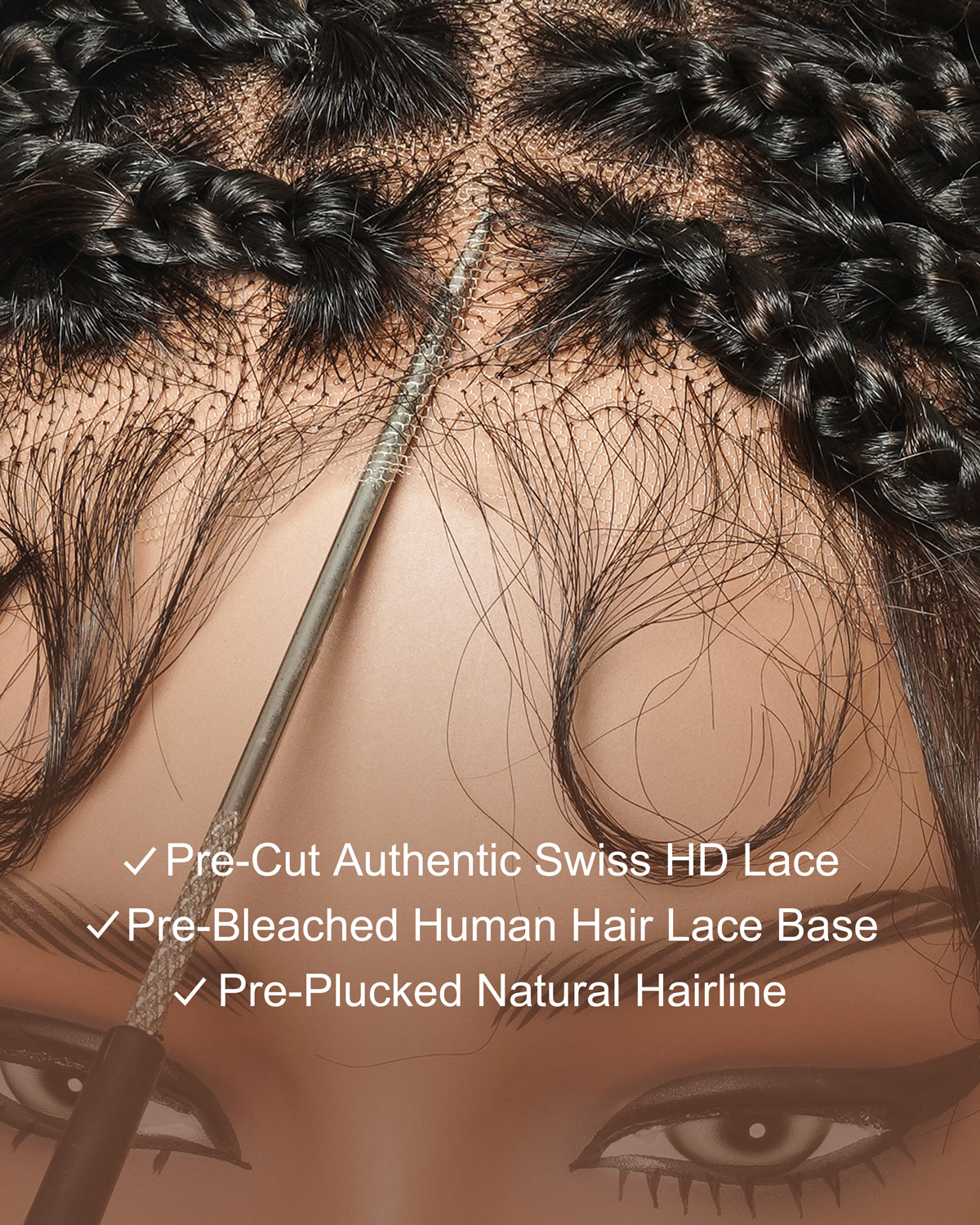 Gloria 12" Wear To Go Glueless Elastic Lace Water Wave Boho Bob Braided Wig, Pre-Cut & Pre-Bleached Swiss HD Full Lace