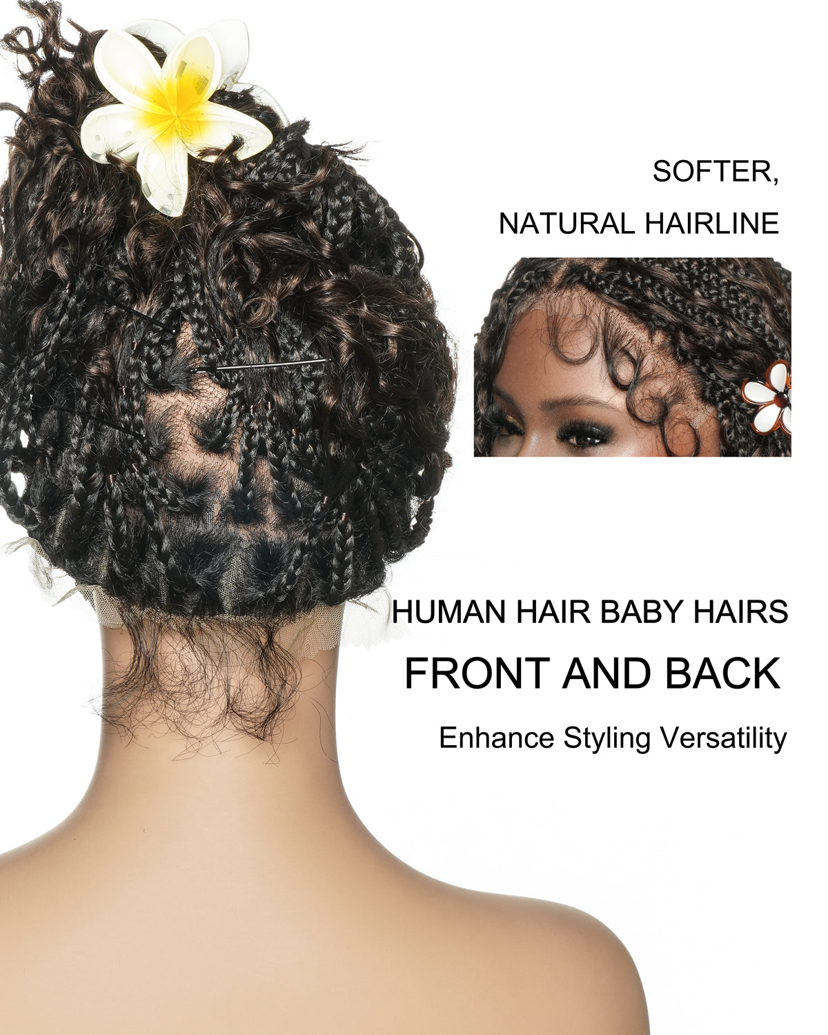 Gloria 12" Wear To Go Glueless Elastic Lace Water Wave Boho Bob Braided Wig, Pre-Cut & Pre-Bleached Swiss HD Full Lace