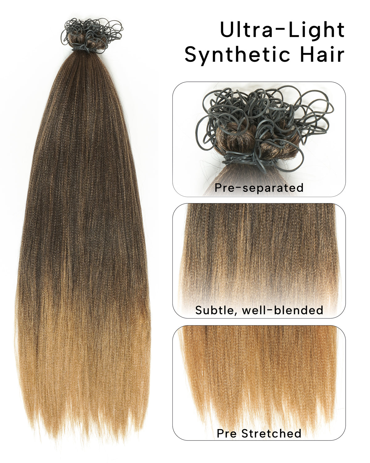 Solana Salon Solution Pre-Separated Human Hair Bulk Hair & Synthetic Fiber Kit