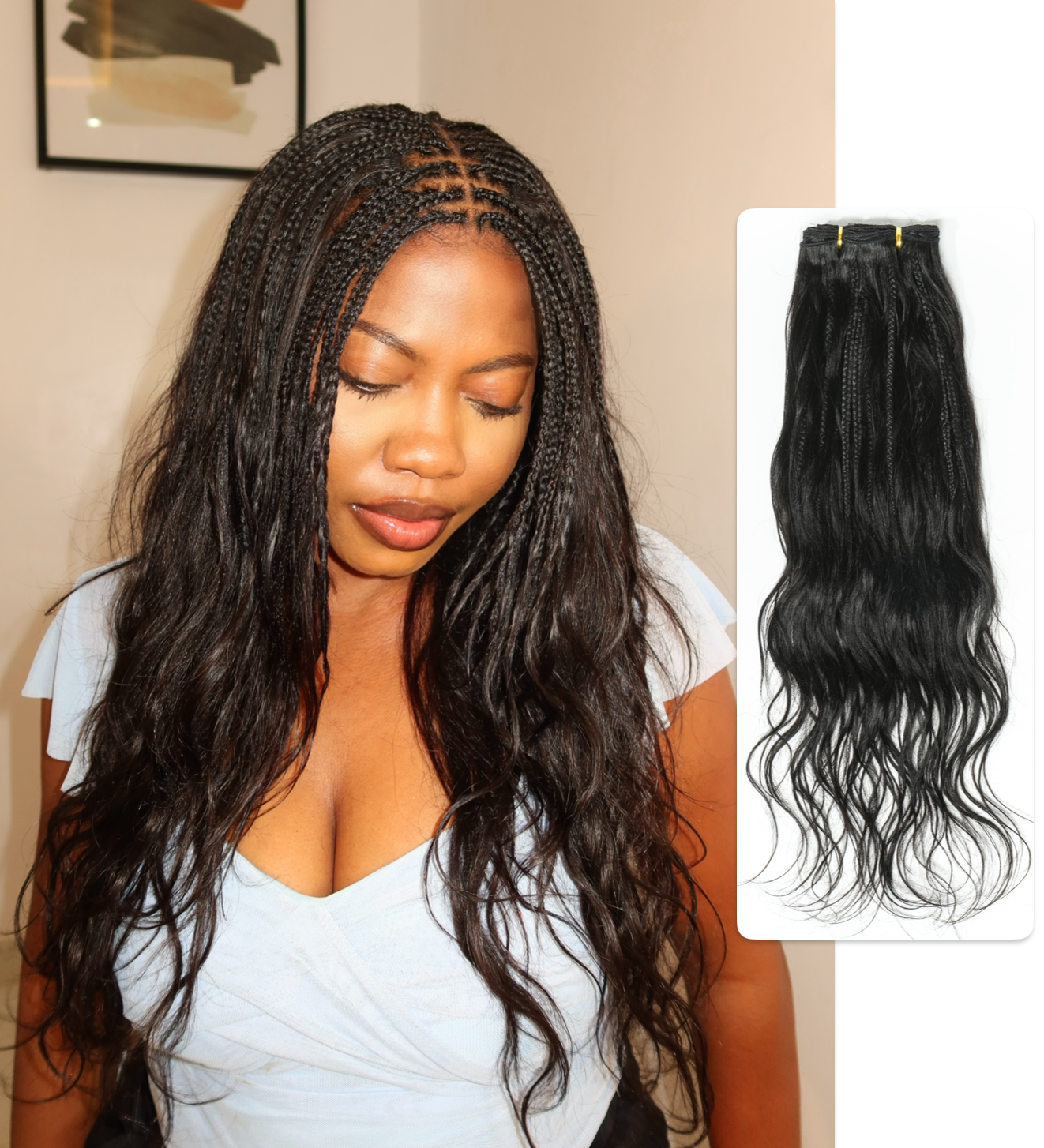 Human Hair Body Wave Boho Braided Wefts - Braids Weft