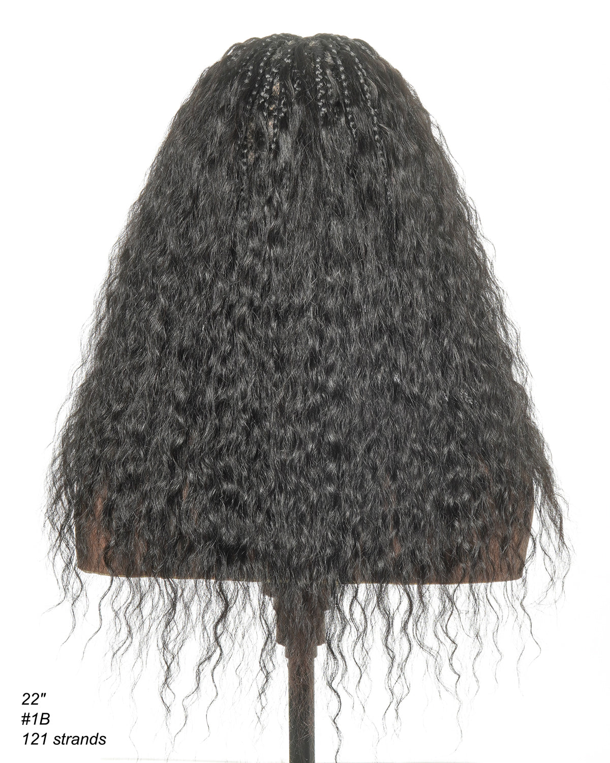 22" Human Hair Wet & Wavy Curls Pre Bleached HD Full Lace Boho Box Braided Wig