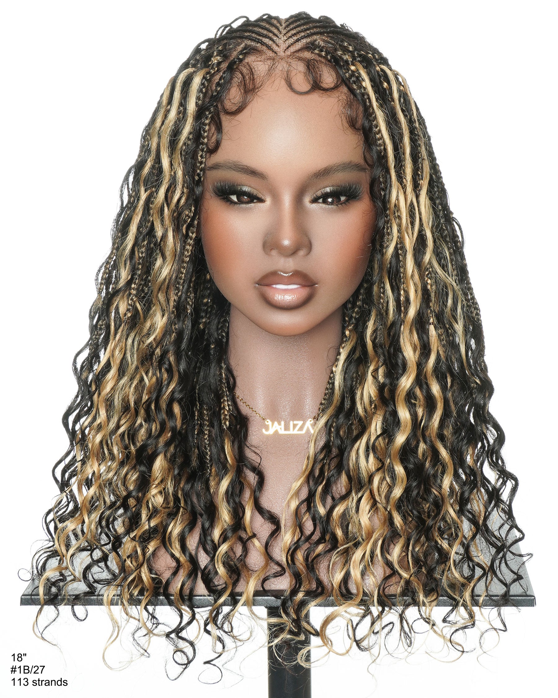 Avery 18" Blend Color Fulani Human Hair Braided Wig