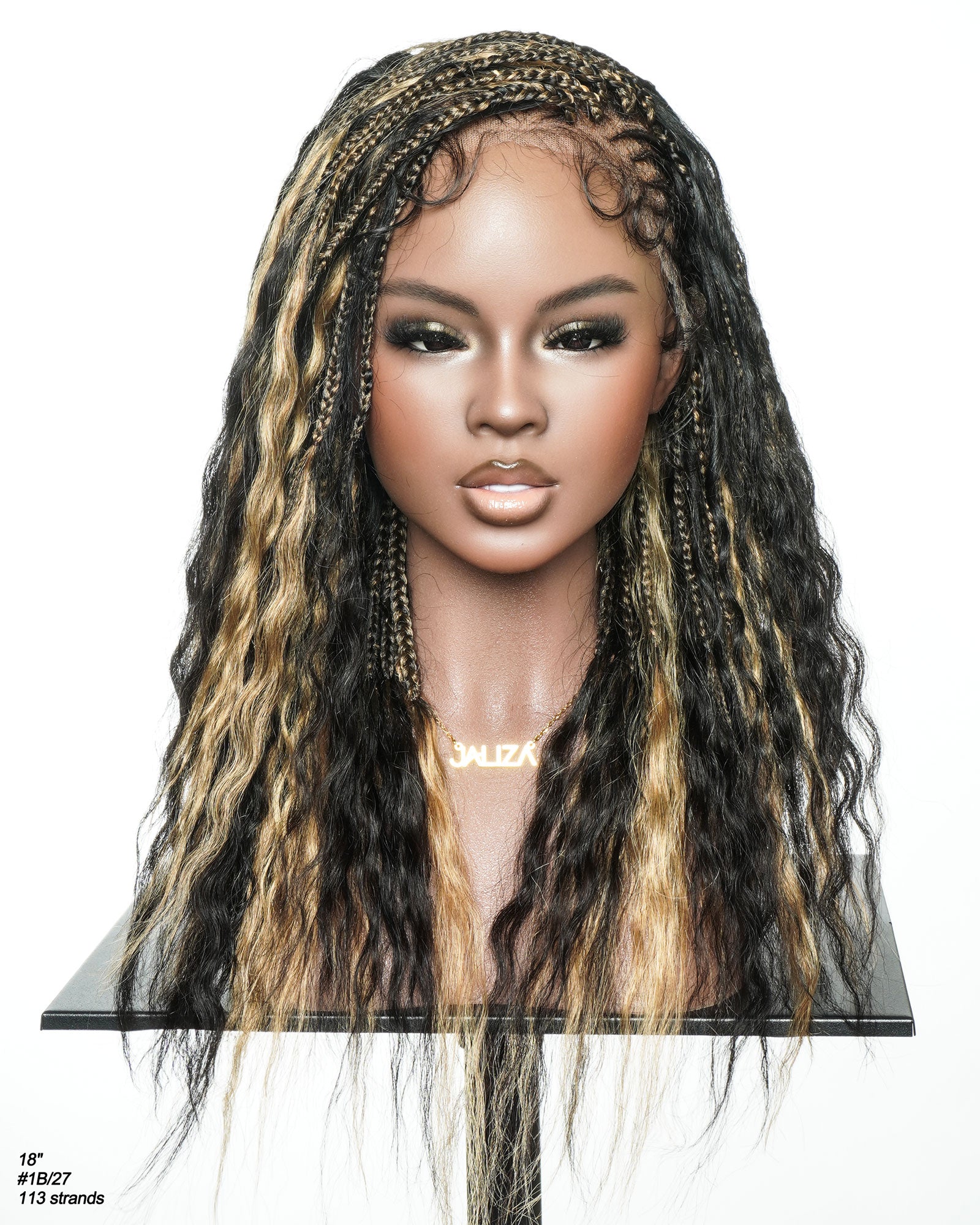 Avery 18" Blend Color Fulani Human Hair Braided Wig