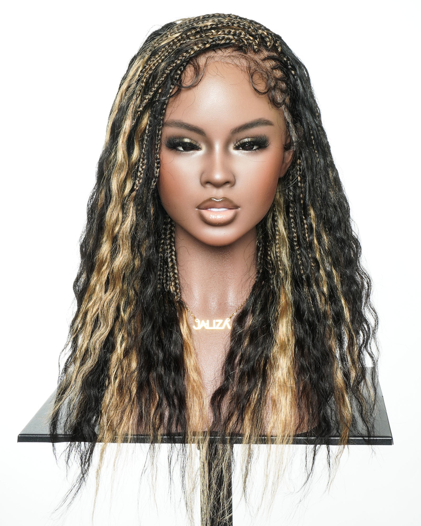 Avery 18" Blend Color Fulani Human Hair Braided Wig