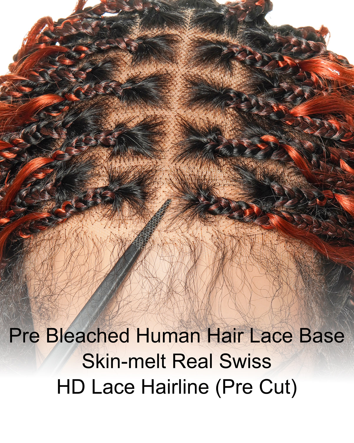 Wavina - 24 Inches Wavy Box Braids with Human Hair Cascading Boho Waves Boho Box Braided Wig