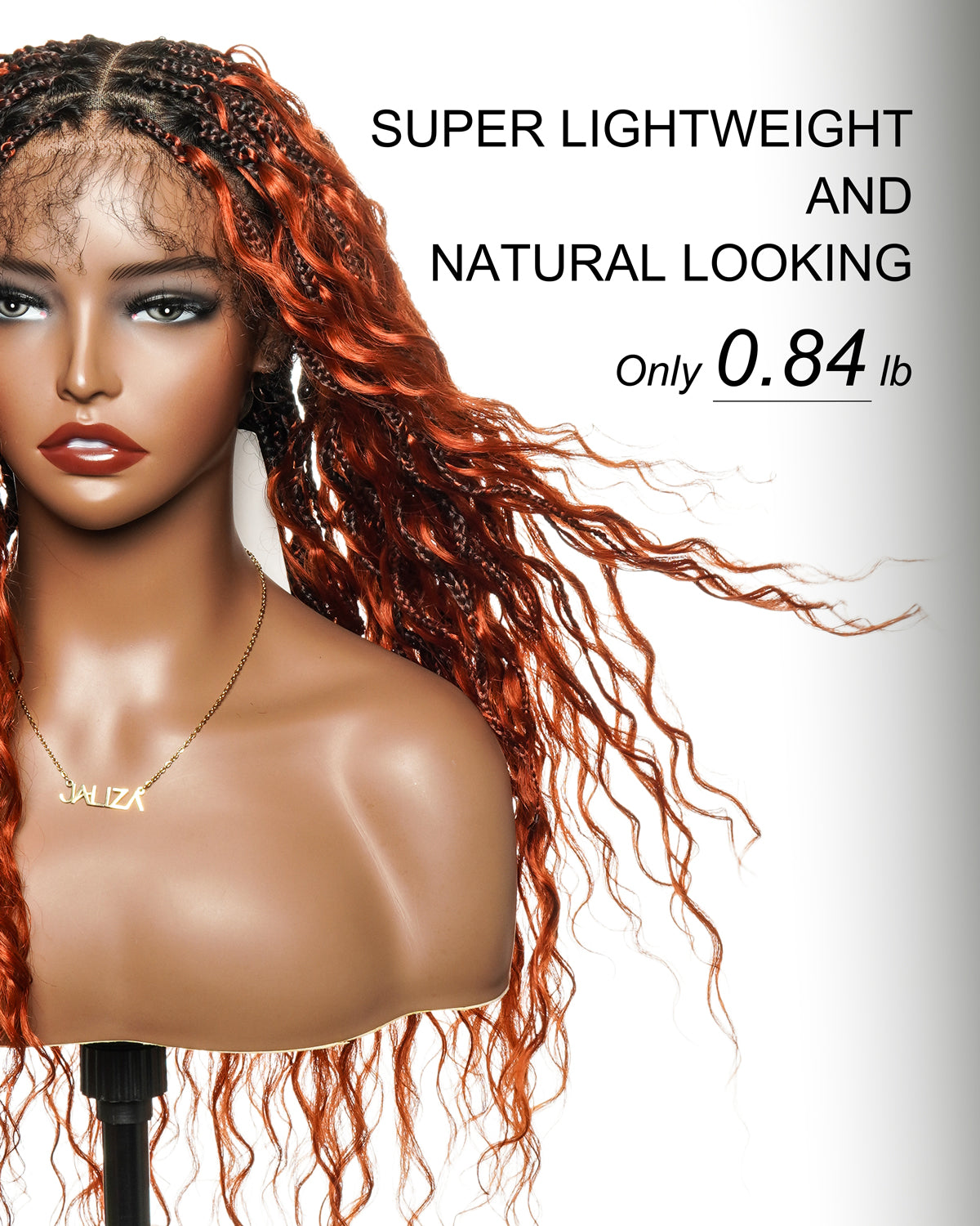 24 Inches Wavy Box Braids with Human Hair Cascading Boho Waves Boho Box Braided Wig