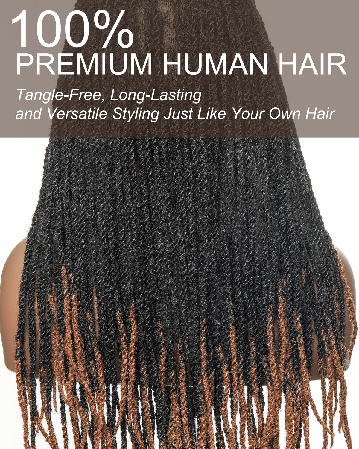 24" 100% Human Hair HD Full Lace Twist Dreadlock Wig