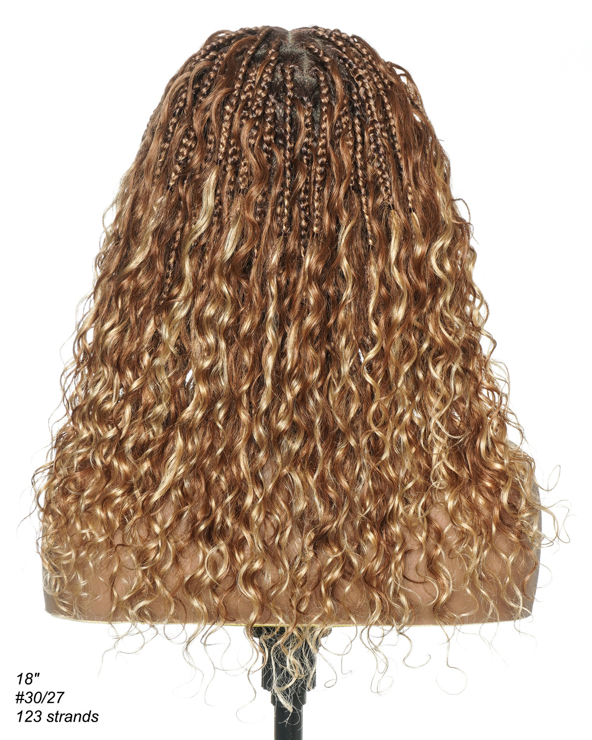 Lumina - 18" Blend Color HD Full Lace Human Hair Boho Braided Wig