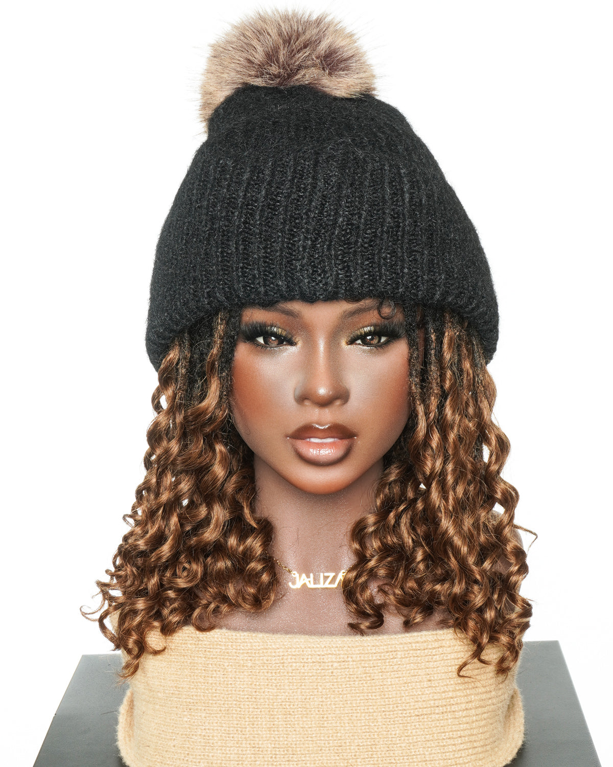 14" 100% Human Hair Boho Locs With Curly Ends Pre Bleached Swiss HD Full Lace Wig