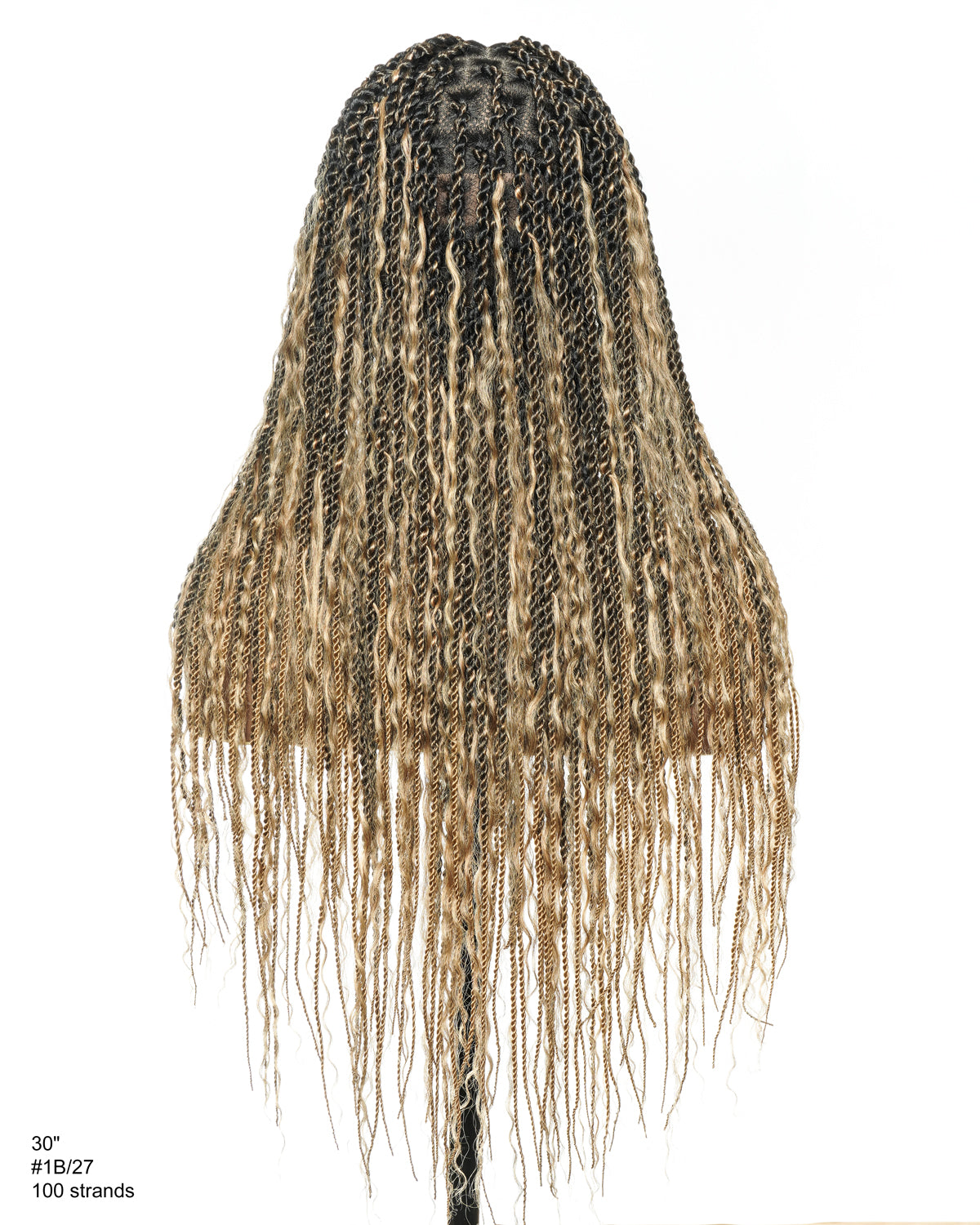 30 inches Honey Blond HD Lace Human Hair Boho Island Twist Braided Wig