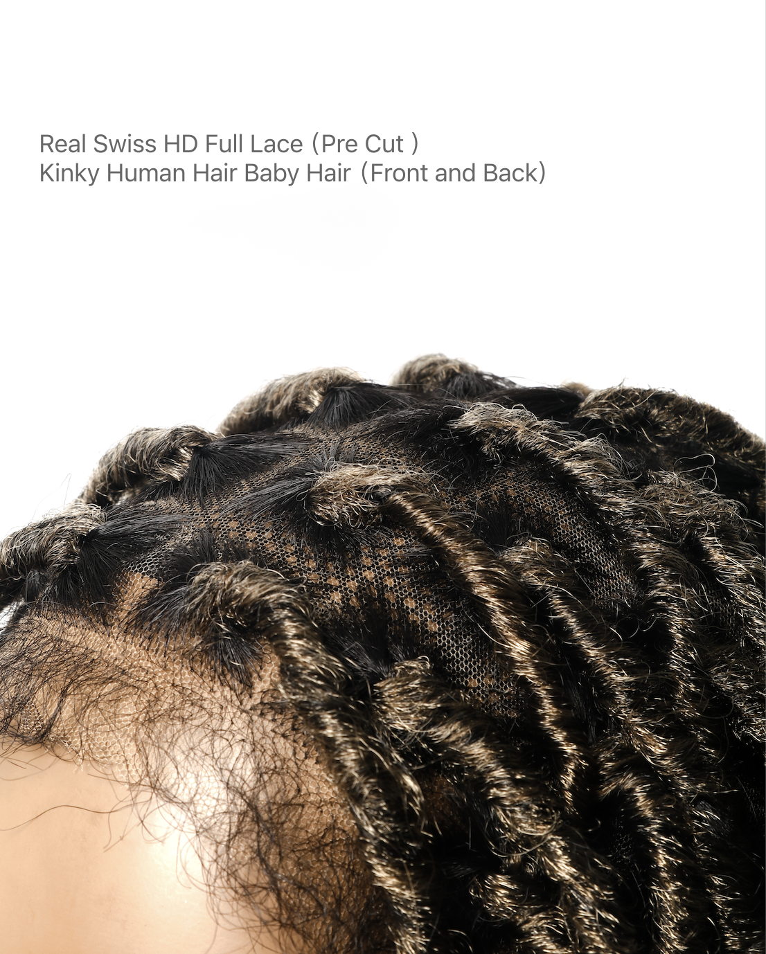 Locs Wig with Human Hair Boho Curls and Human Baby Hair