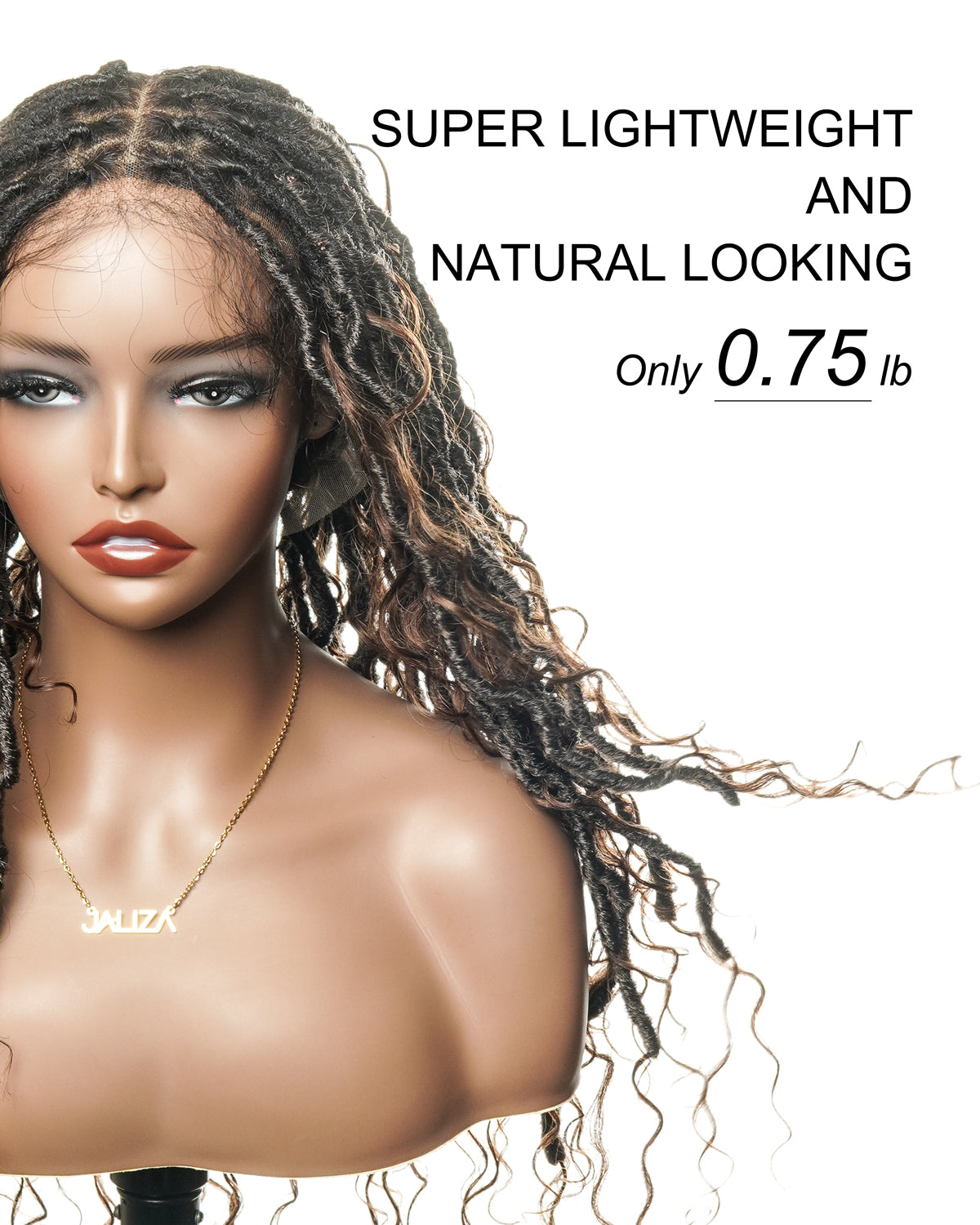 Salon-level Knotless Boho Locs Swiss HD Full Lace Human Hair Boho Curls Locs Wig