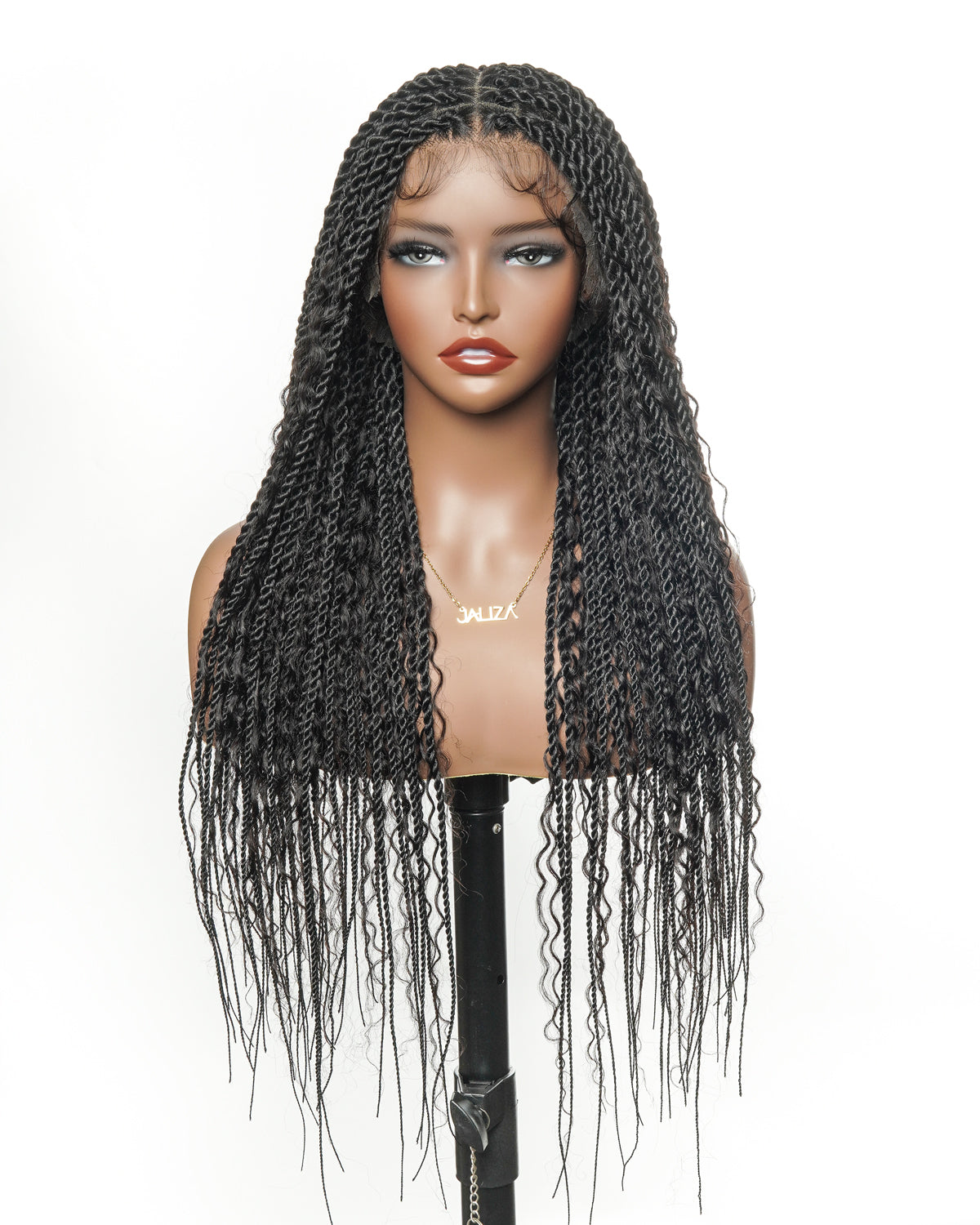 30 inches Honey Blond HD Lace Human Hair Boho Island Twist Braided Wig