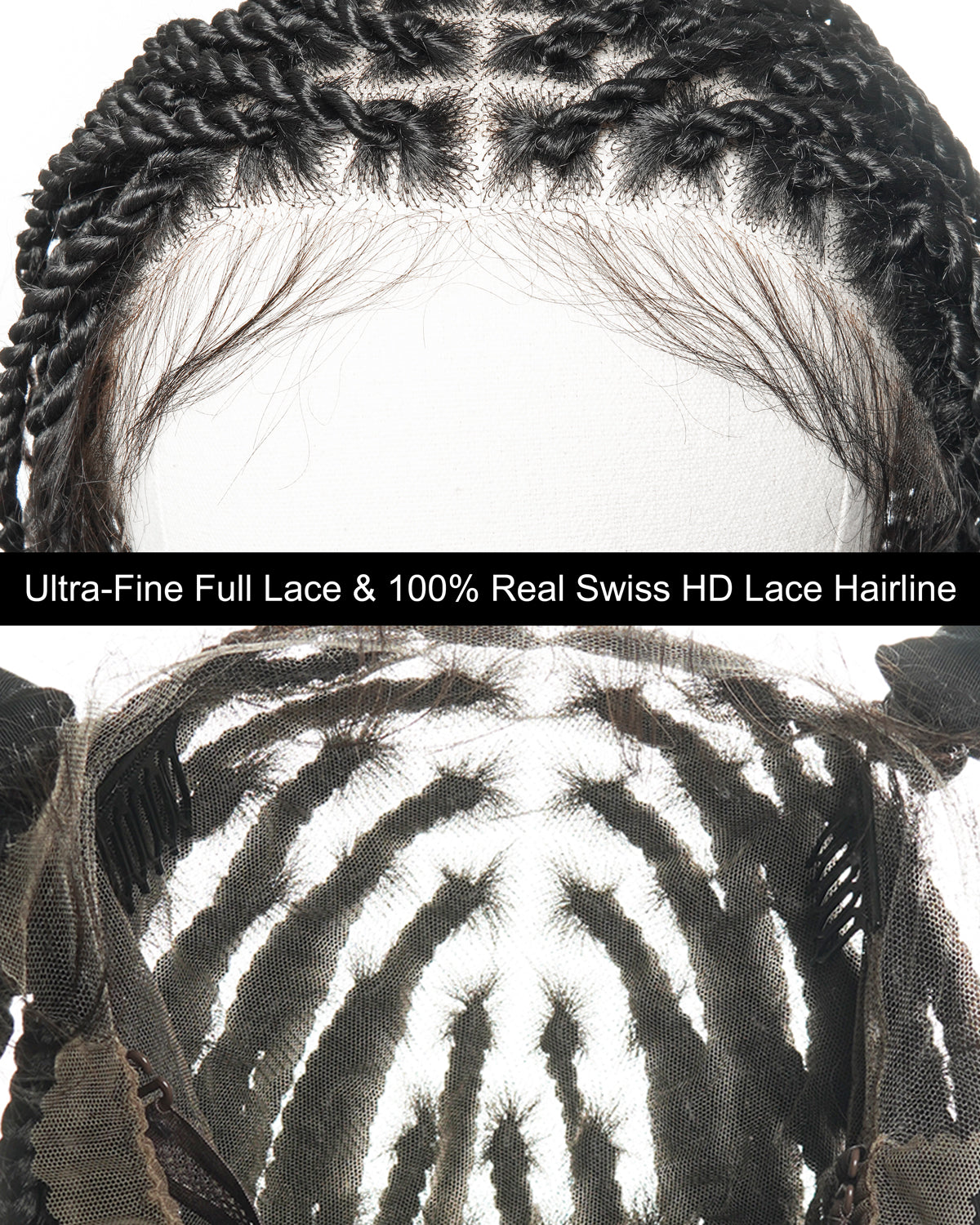 30 inches Honey Blond HD Lace Human Hair Boho Island Twist Braided Wig