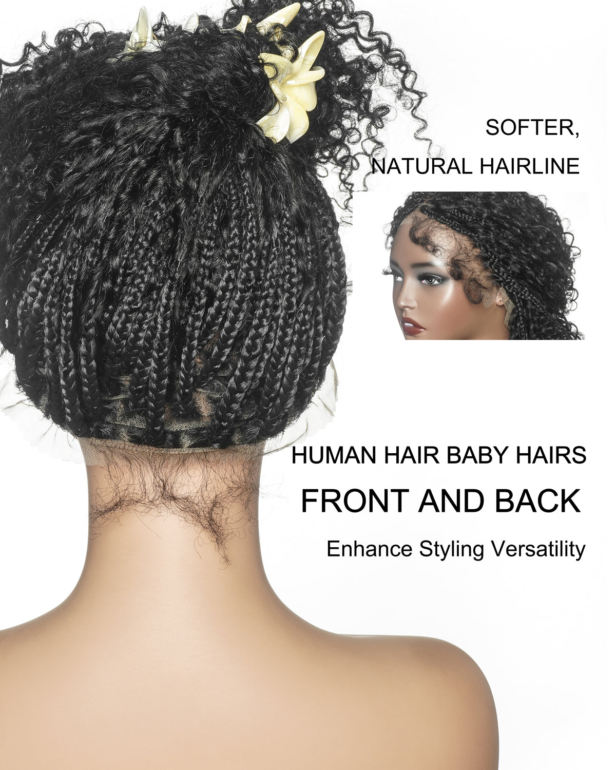 Lulu - Bora Bora Pre Bleached Swiss HD Full Lace Human Hair Curly Wave Boho Box Braided Wig