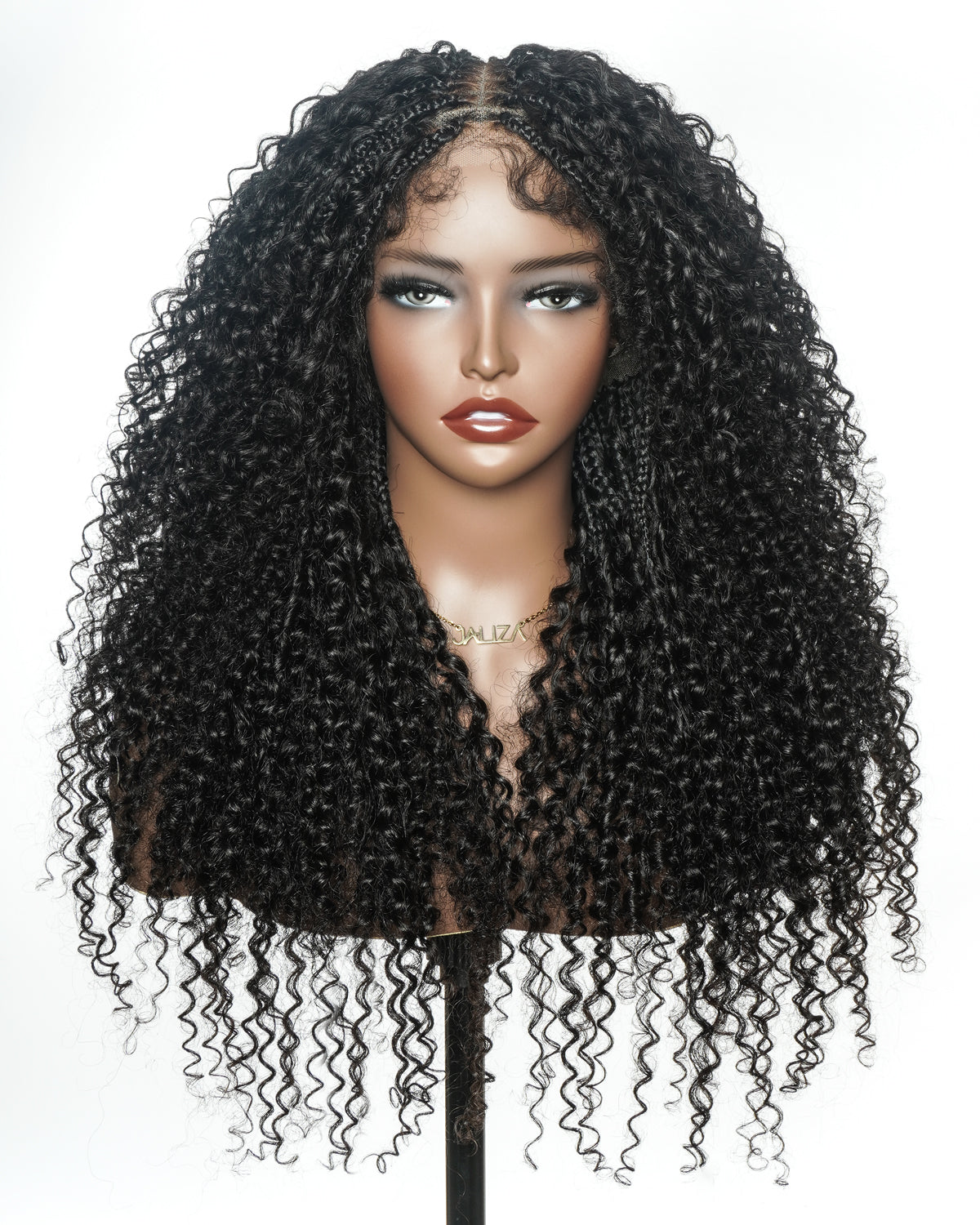Lulu - Bora Bora Pre Bleached Swiss HD Full Lace Human Hair Curly Wave Boho Box Braided Wig