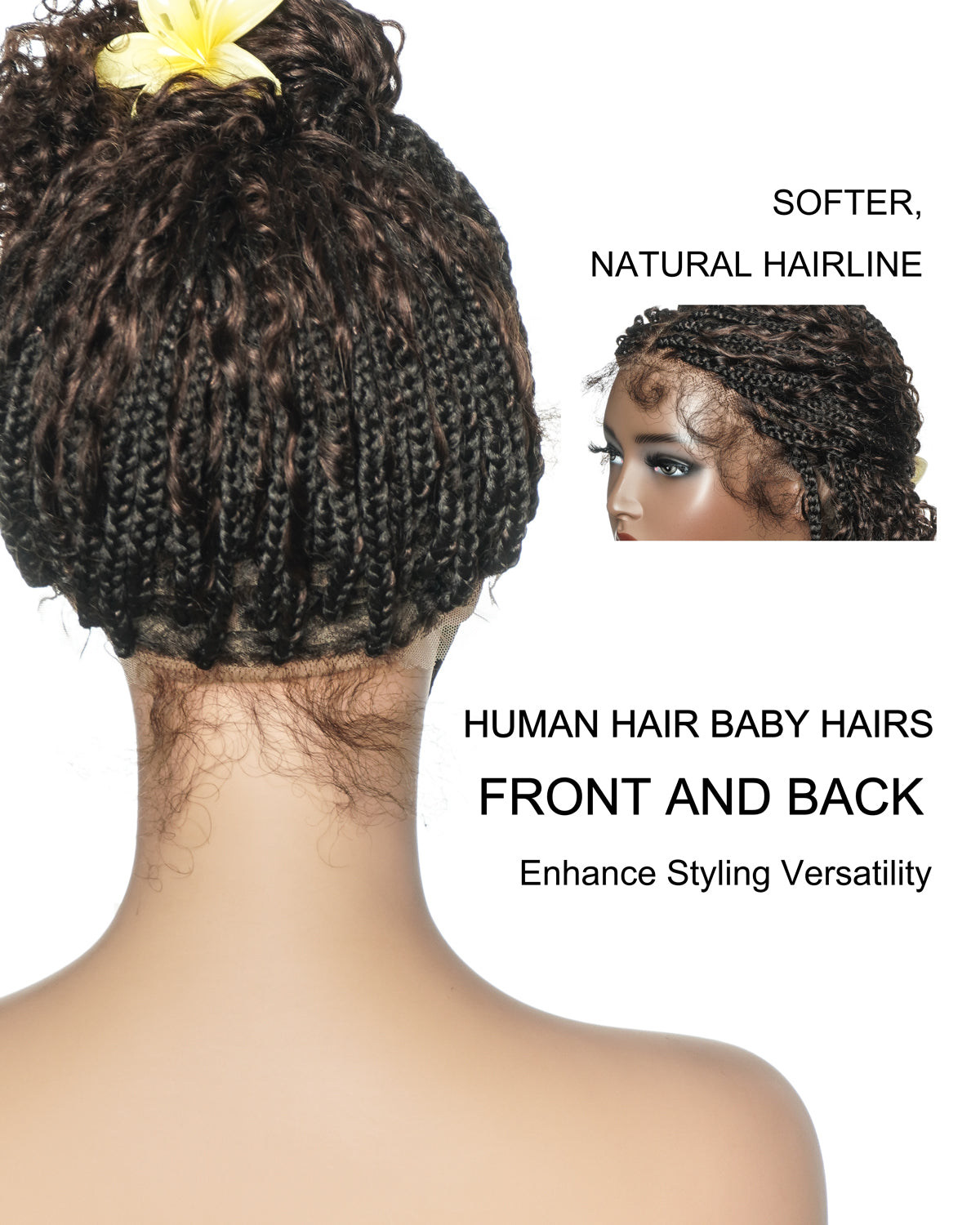 Lulu - Bora Bora Pre Bleached Swiss HD Full Lace Human Hair Curly Wave Boho Box Braided Wig