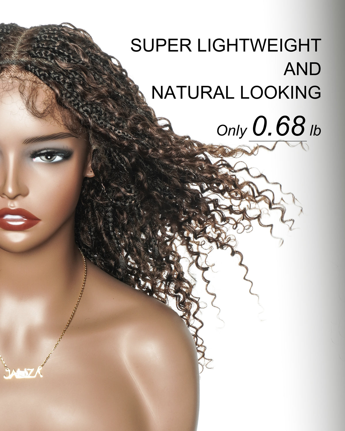 Lulu - Bora Bora Pre Bleached HD Full Lace Human Hair Curly Wave Boho Box Braided Wig
