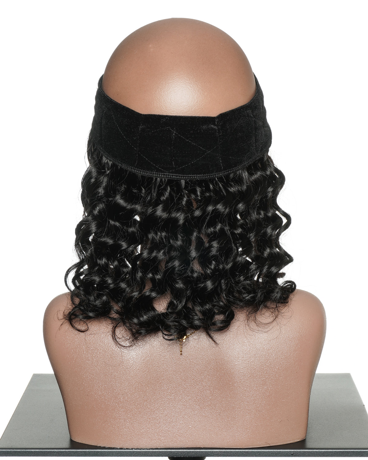 12" 100% Human Hair Headband Piece With Beanie