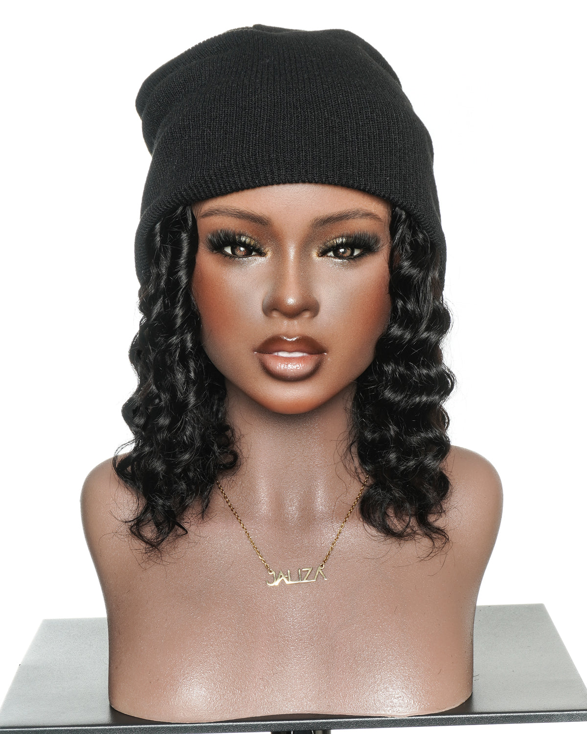 12" 100% Human Hair Headband Piece With Beanie
