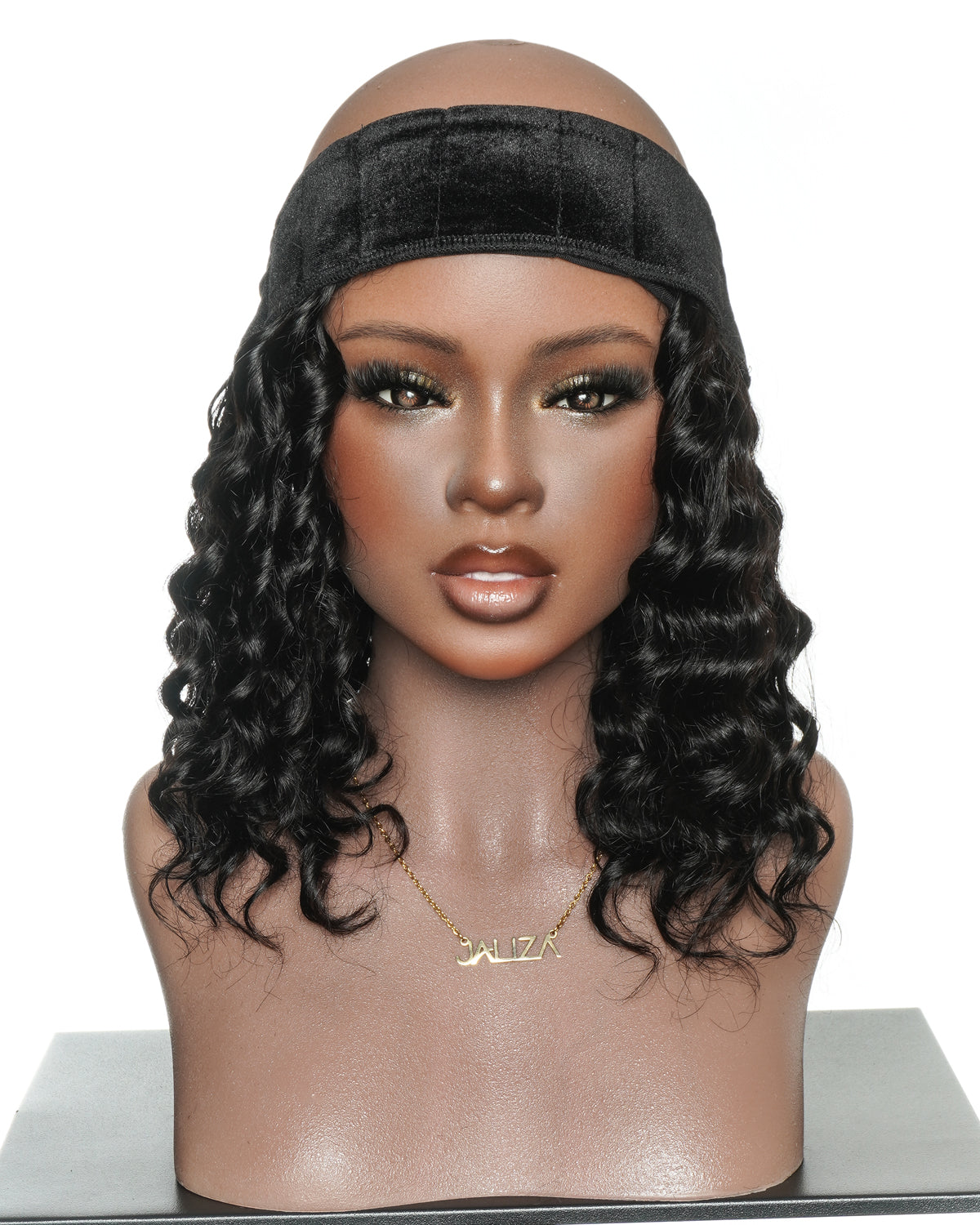 12" 100% Human Hair Headband Piece With Beanie