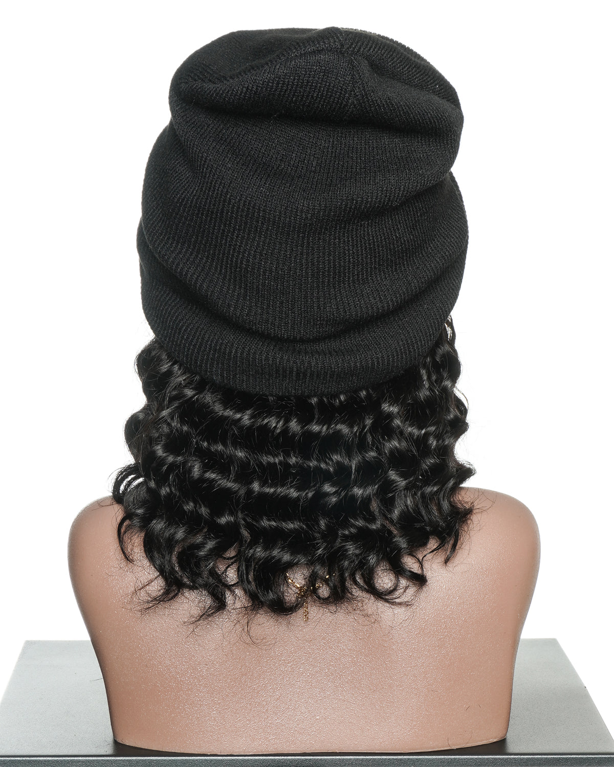 12" 100% Human Hair Headband Piece With Beanie