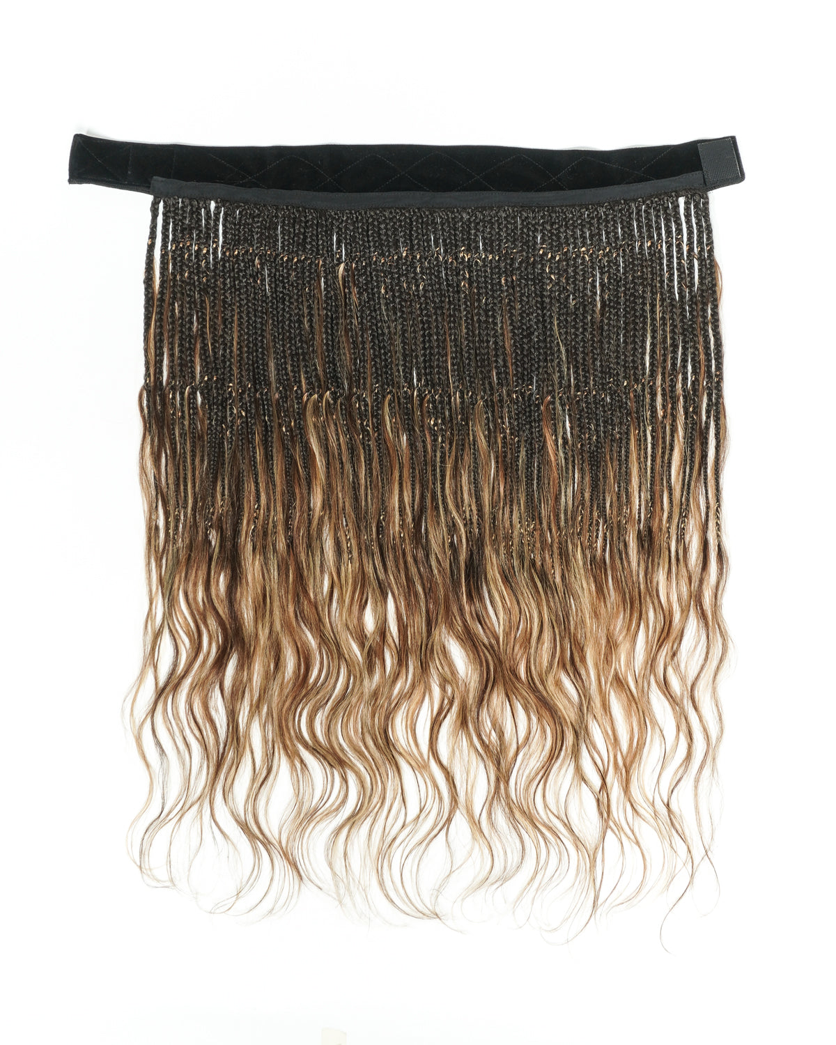 26" Glueless Boho Braids Band with Human Hair Body Wave Curls (Single Braid 22")