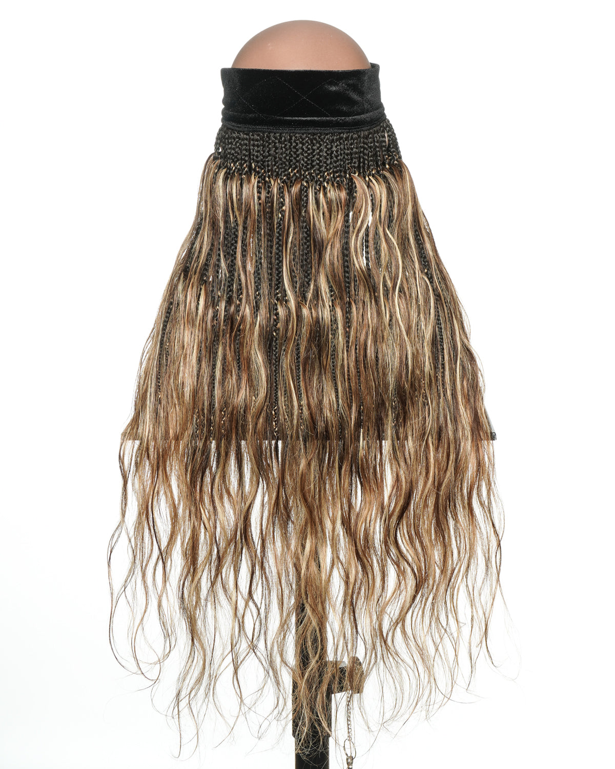 26" Glueless Boho Braids Band with Human Hair Body Wave Curls (Single Braid 22")